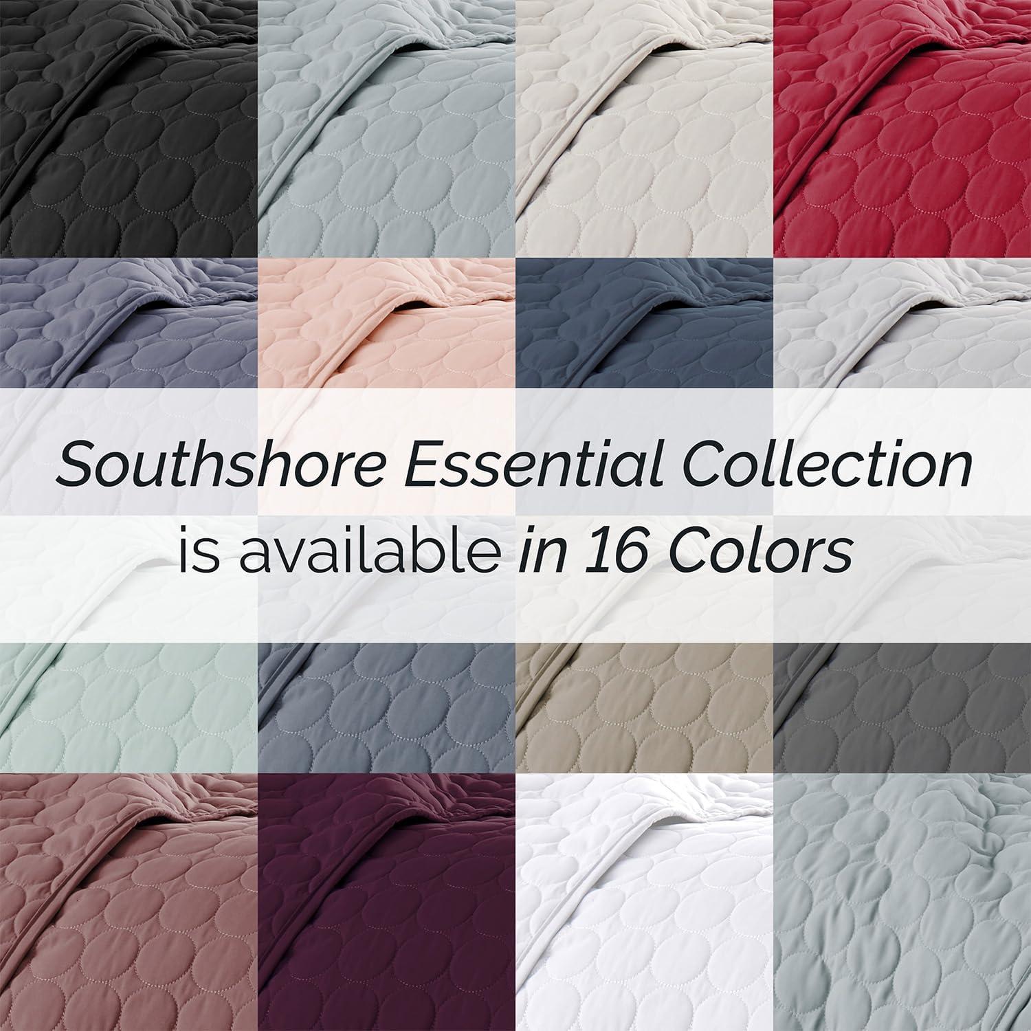 Southshore Fine Living Inc Oversized Lightweight Classic 2-Piece Quilt Set Light Grey Twin/Twin XL