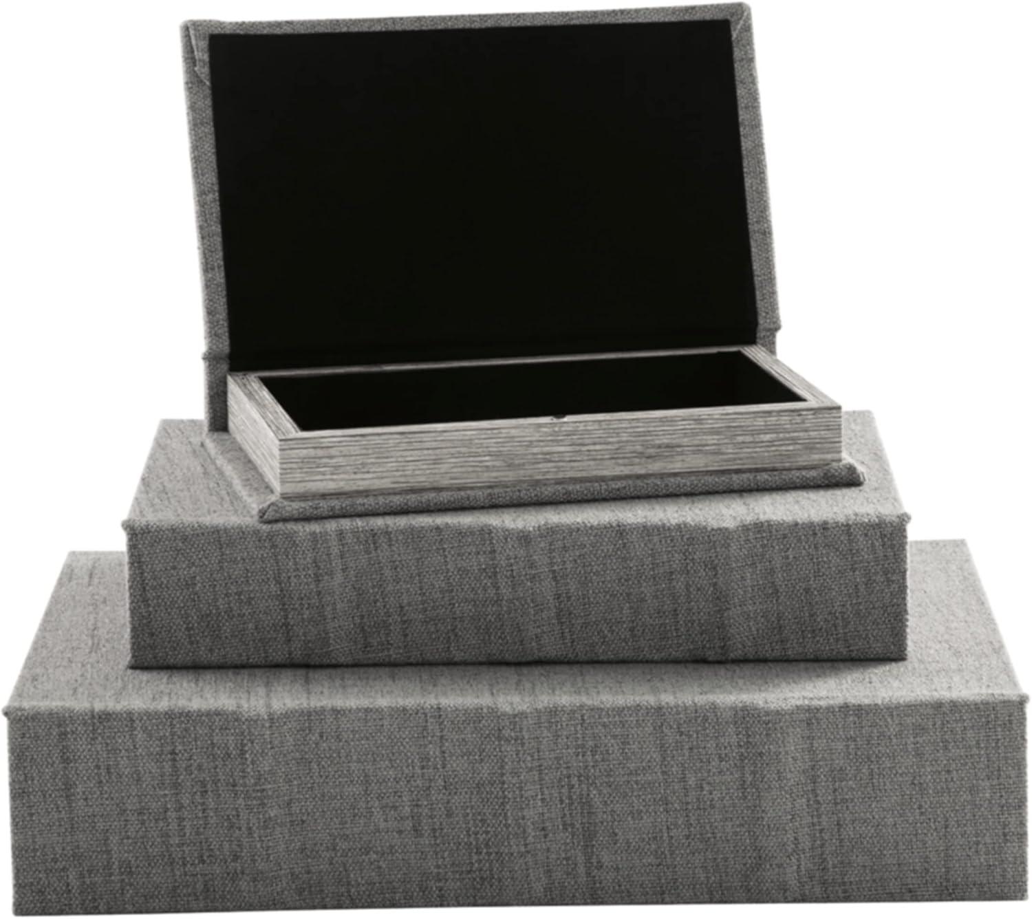 Jolina Gray Velvet-Lined Keepsake Box Set of 3