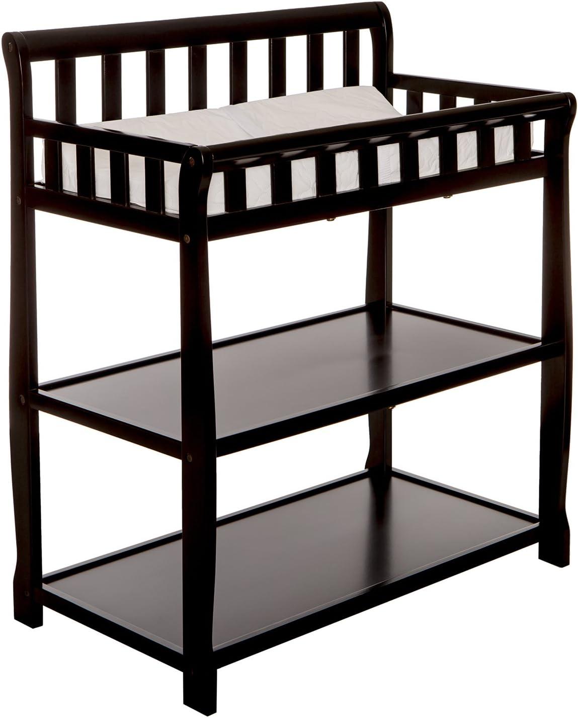 Ashton Black Pinewood 2-in-1 Changing Table with Safety Strap