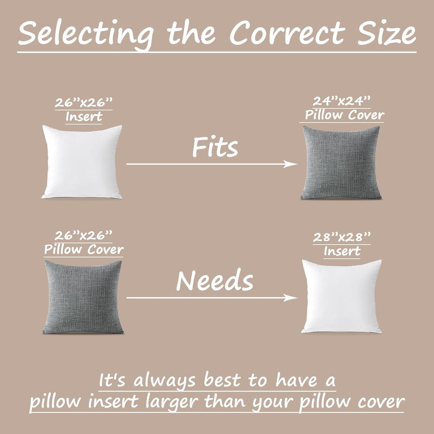 26'' White Cotton and Polyester Pillow Inserts Set of 2