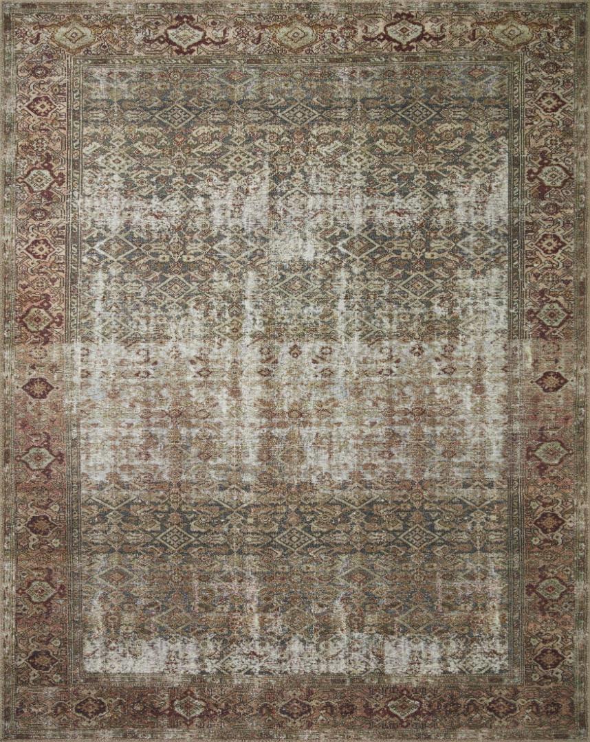 Georgie Oriental Moss/Salmon Area Rug