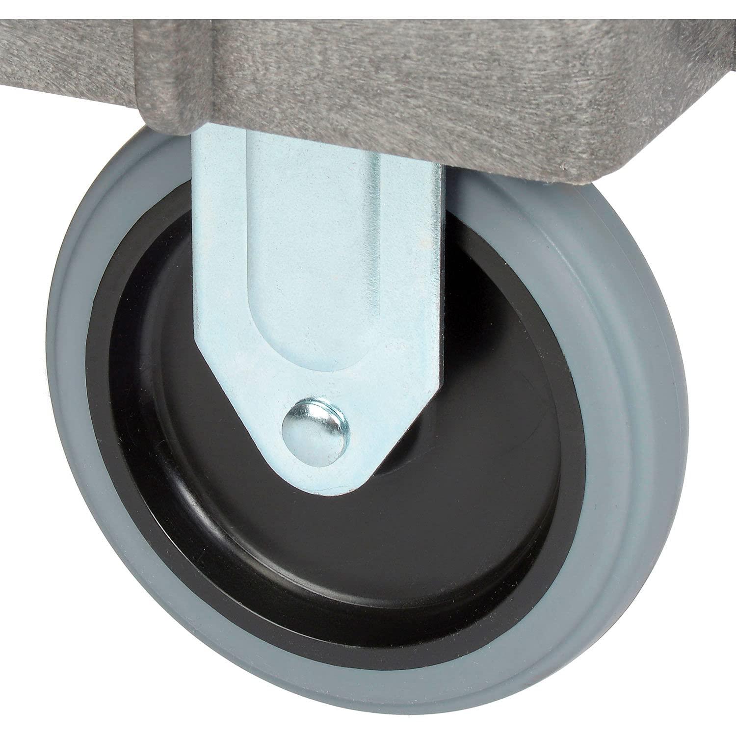 Strength Plastic 2 Flat Shelf Service & Utility Cart, 38 x 17.5, 5 in. Rubber Casters - Gray
