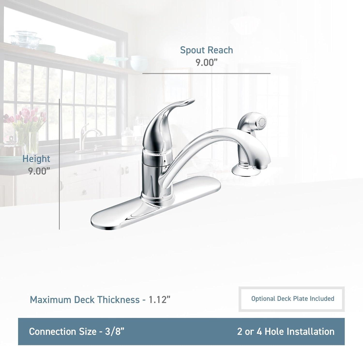 Moen Torrance One Handle Stainless Steel Kitchen Faucet Side Sprayer Included
