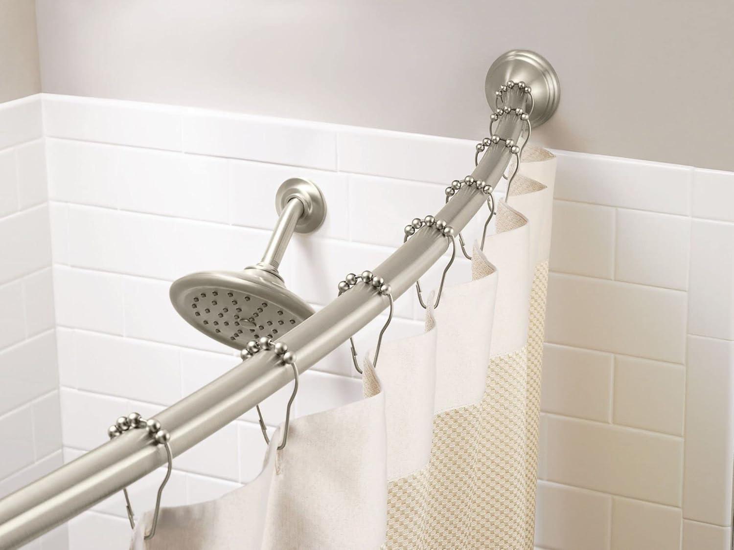 Moen 54-Inch to 72-Inch Adjustable Length Fixed Mount Single Curved Shower Curtain Rod