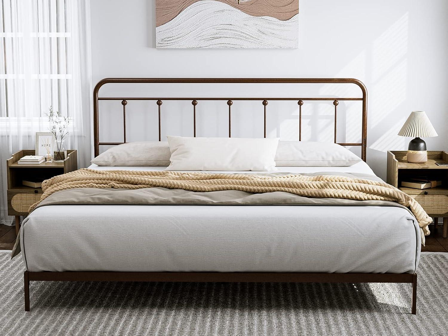 August Grove® August Grove® Metal Headboard - Adjustable Height - Farmhouse Victorian Style