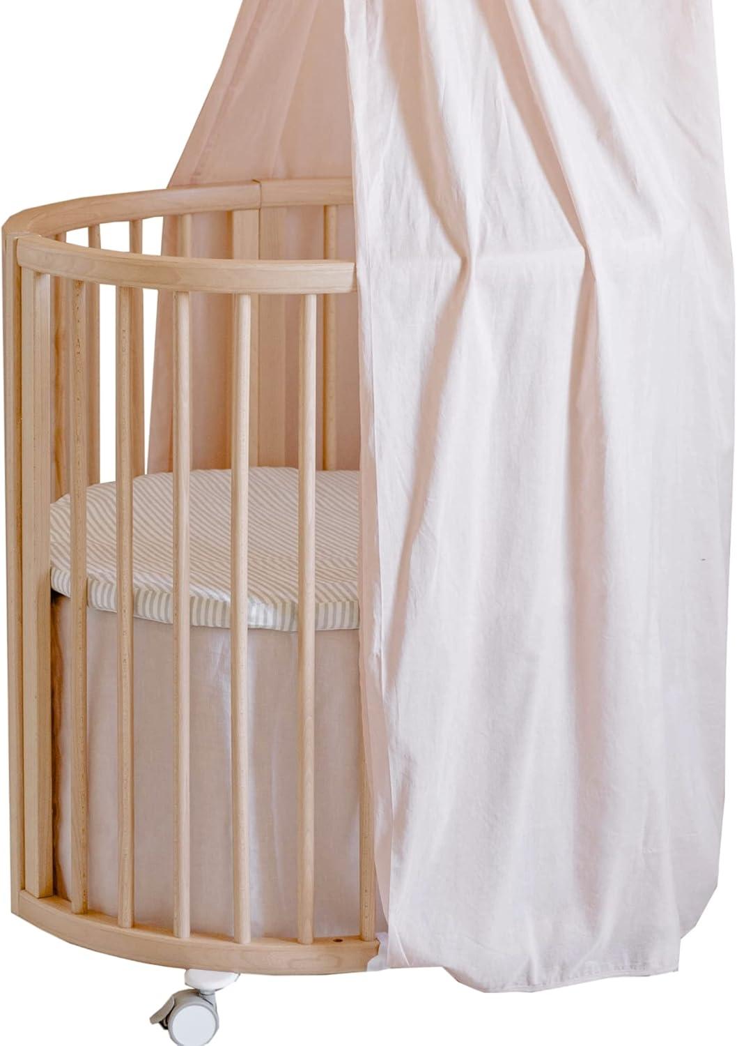 Blush Organic Cotton Linen Mini Bed Skirt