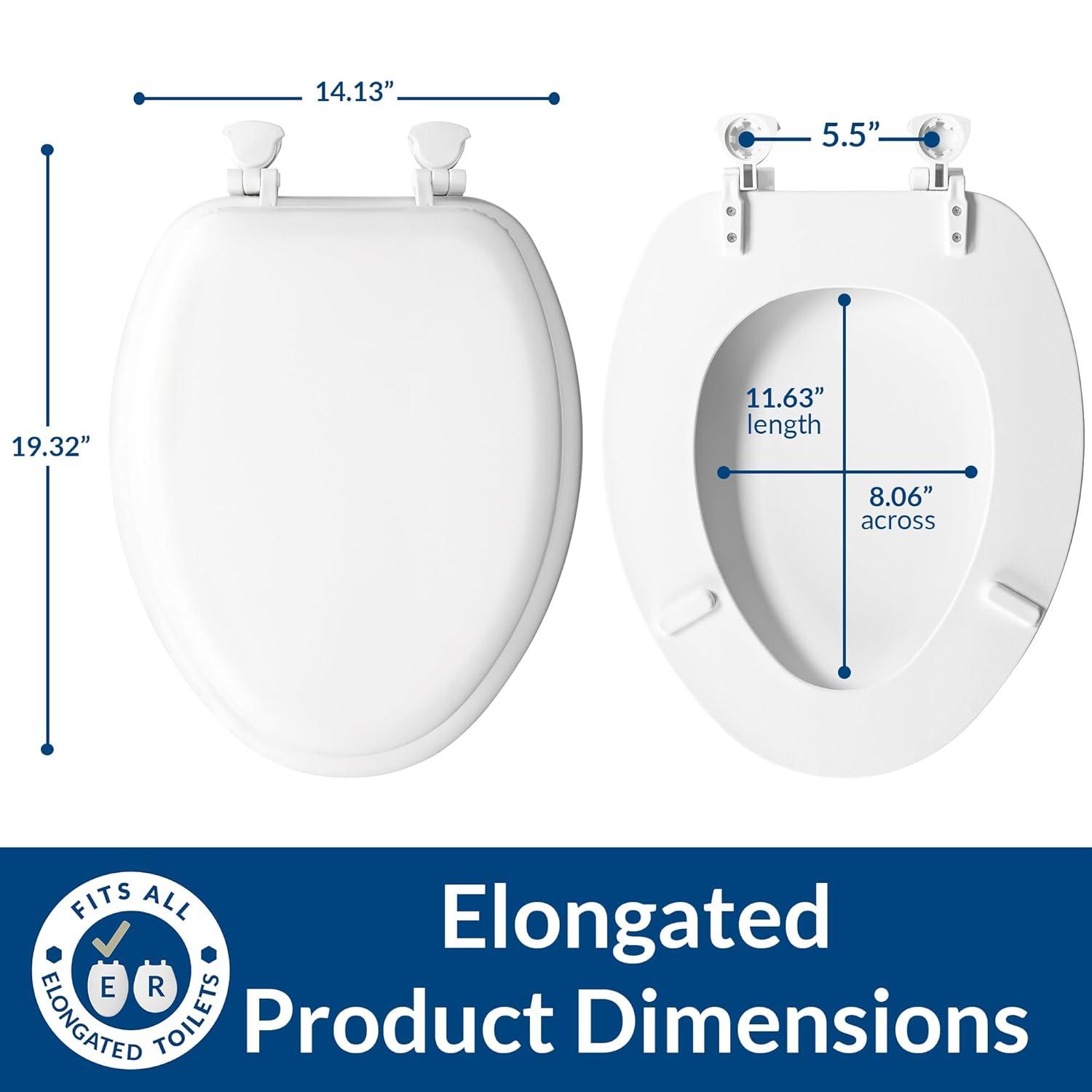 Bemis 274520 Elongated Soft Toilet Seat, White