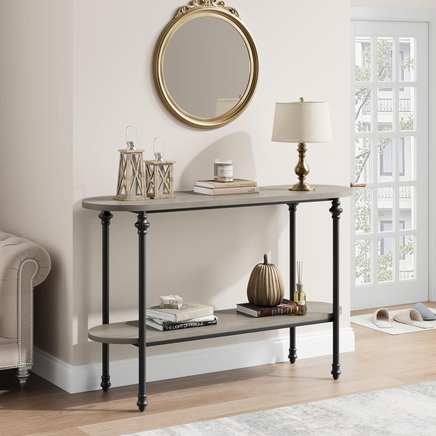 Danolapsi Console Table Sofa Table,2 Tier Entryway Table Foyer Table with Metal Frame and MDF,43.3" Entryway Table with Storage,Behind Couch Table for Living Room,Hallway,Entryway