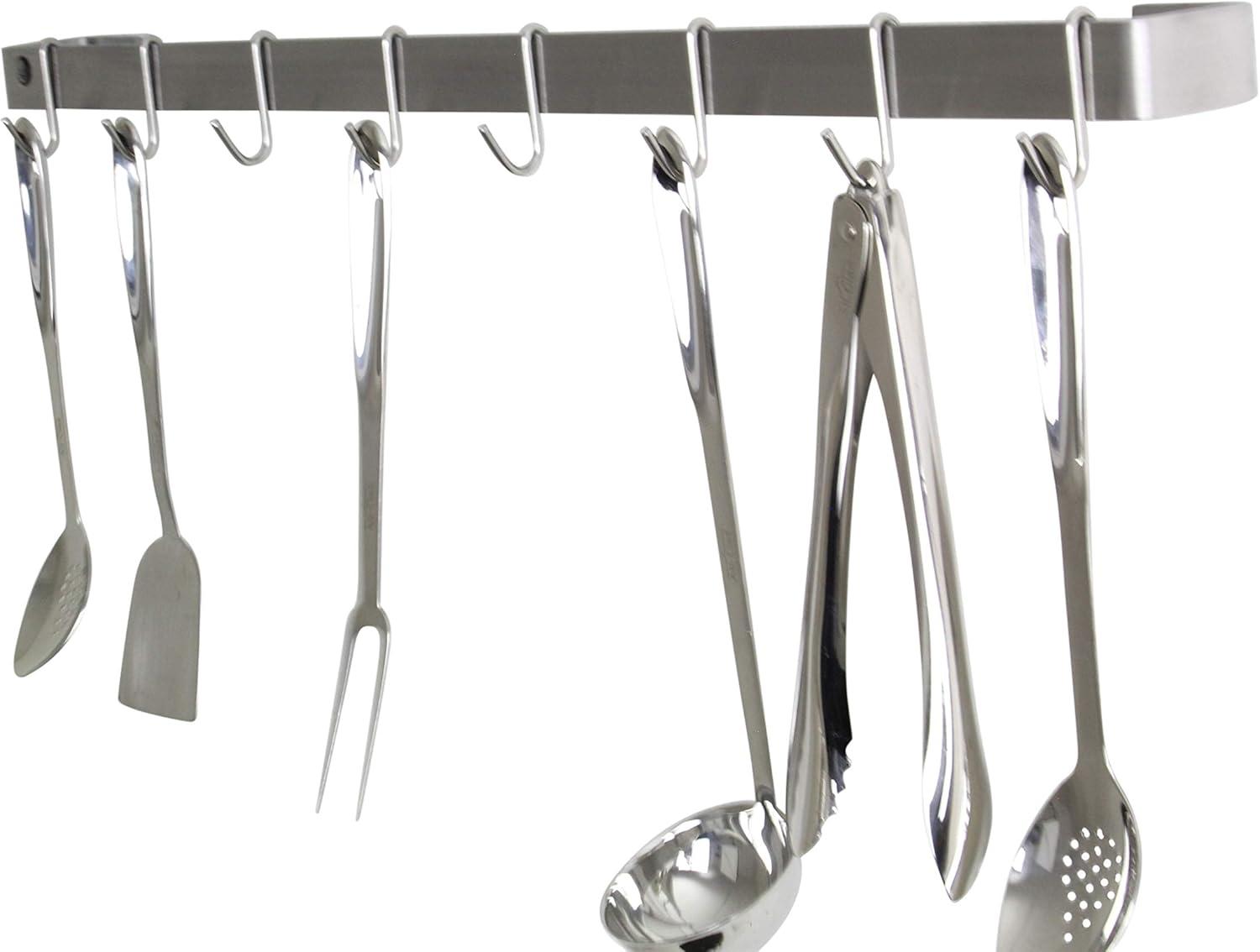 Handcrafted Wall Rack Utensil Bar with 12 Hooks