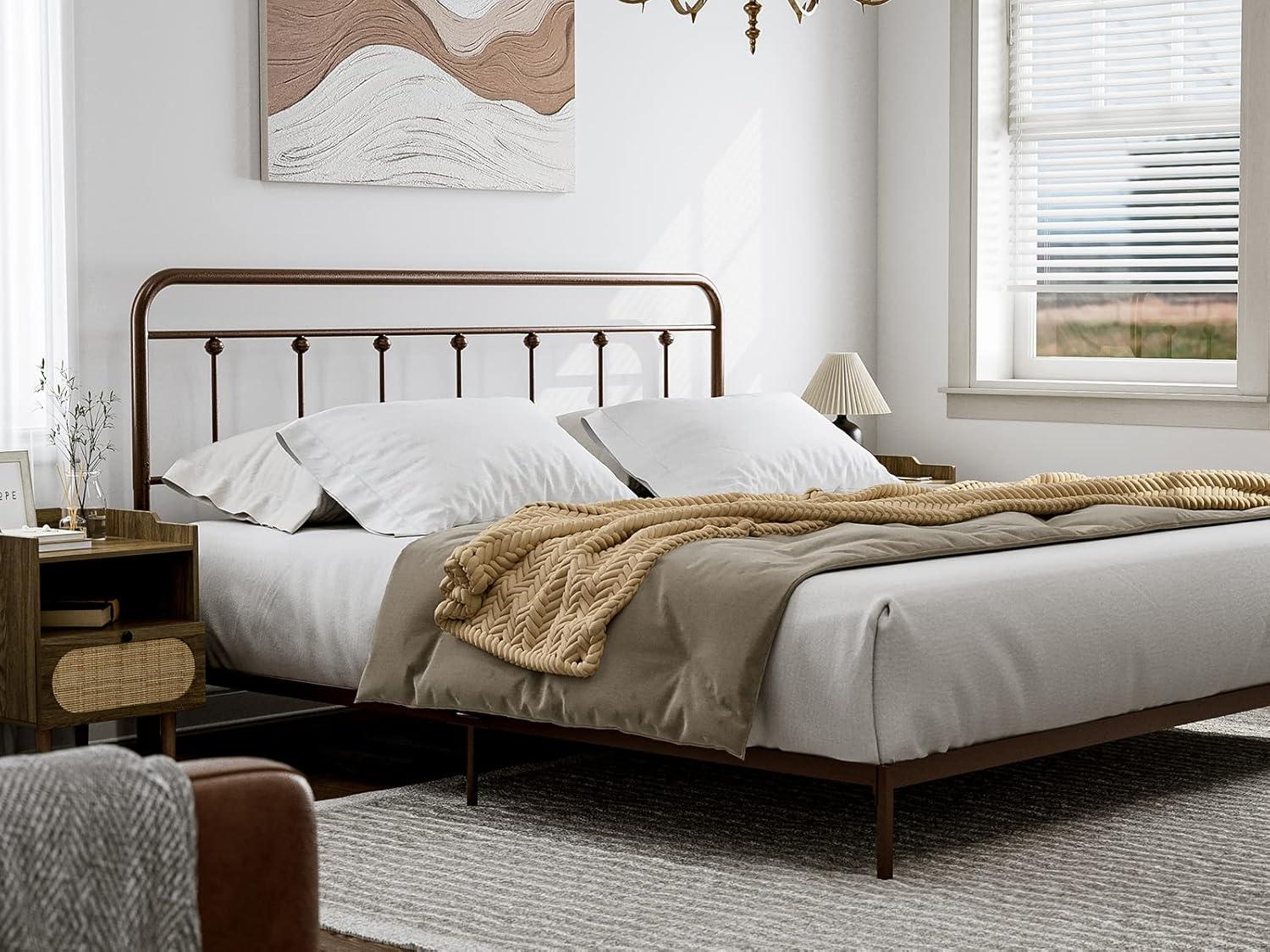 August Grove® August Grove® Metal Headboard - Adjustable Height - Farmhouse Victorian Style