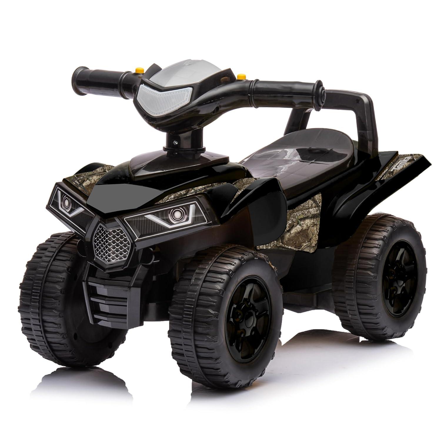 RealTree: Quad Push Car - Black - Foot-To-Floor Ride-On Toy,12mo+