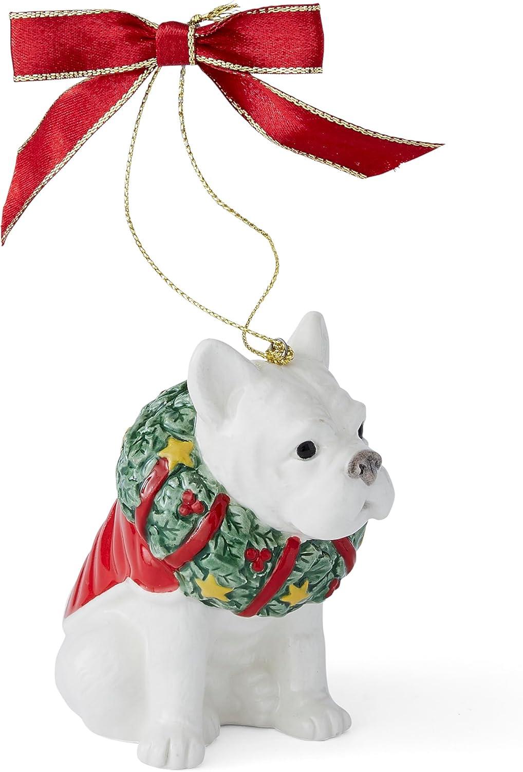 Spode Christmas Tree French Bulldog Ornament, Festive Tree Decoration, Beautiful Seasonal Accent & Classic Home Holiday Décor