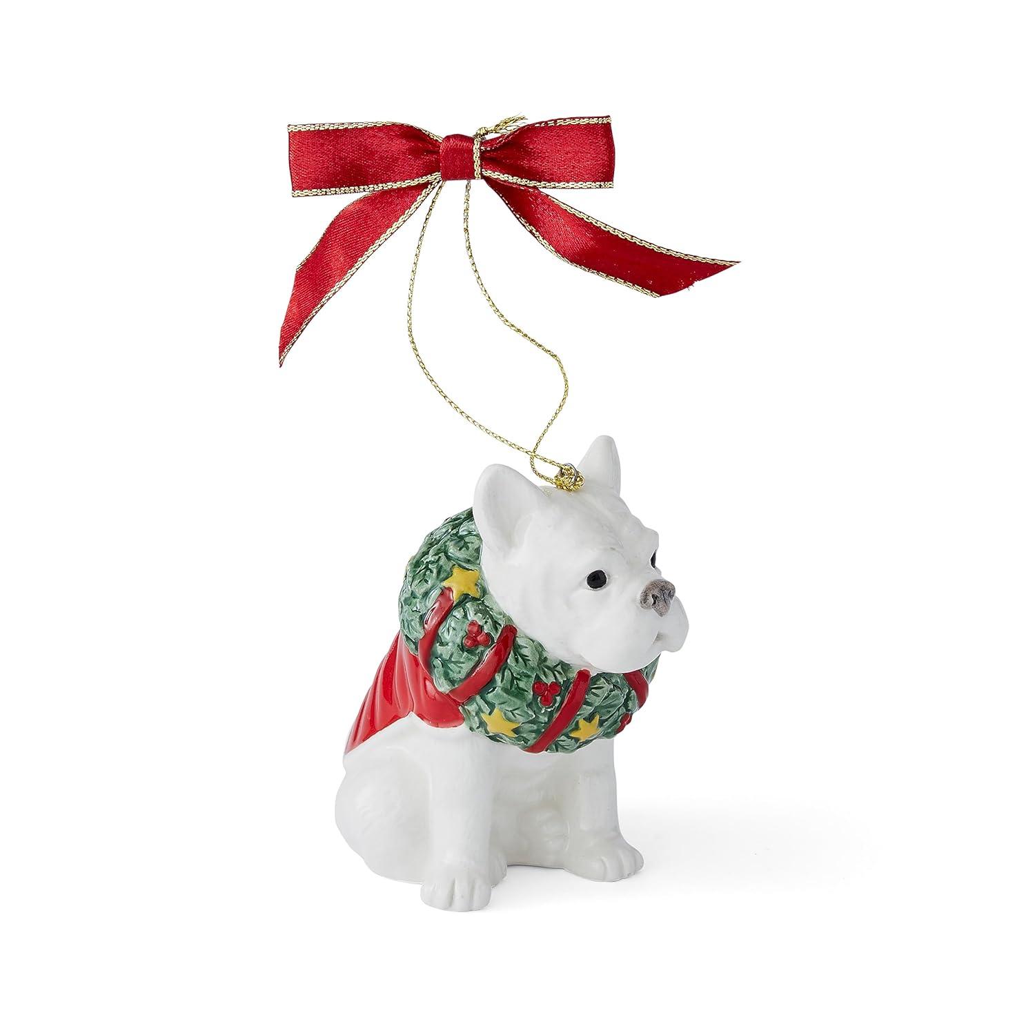 Spode Christmas Tree French Bulldog Ornament, Festive Tree Decoration, Beautiful Seasonal Accent & Classic Home Holiday Décor