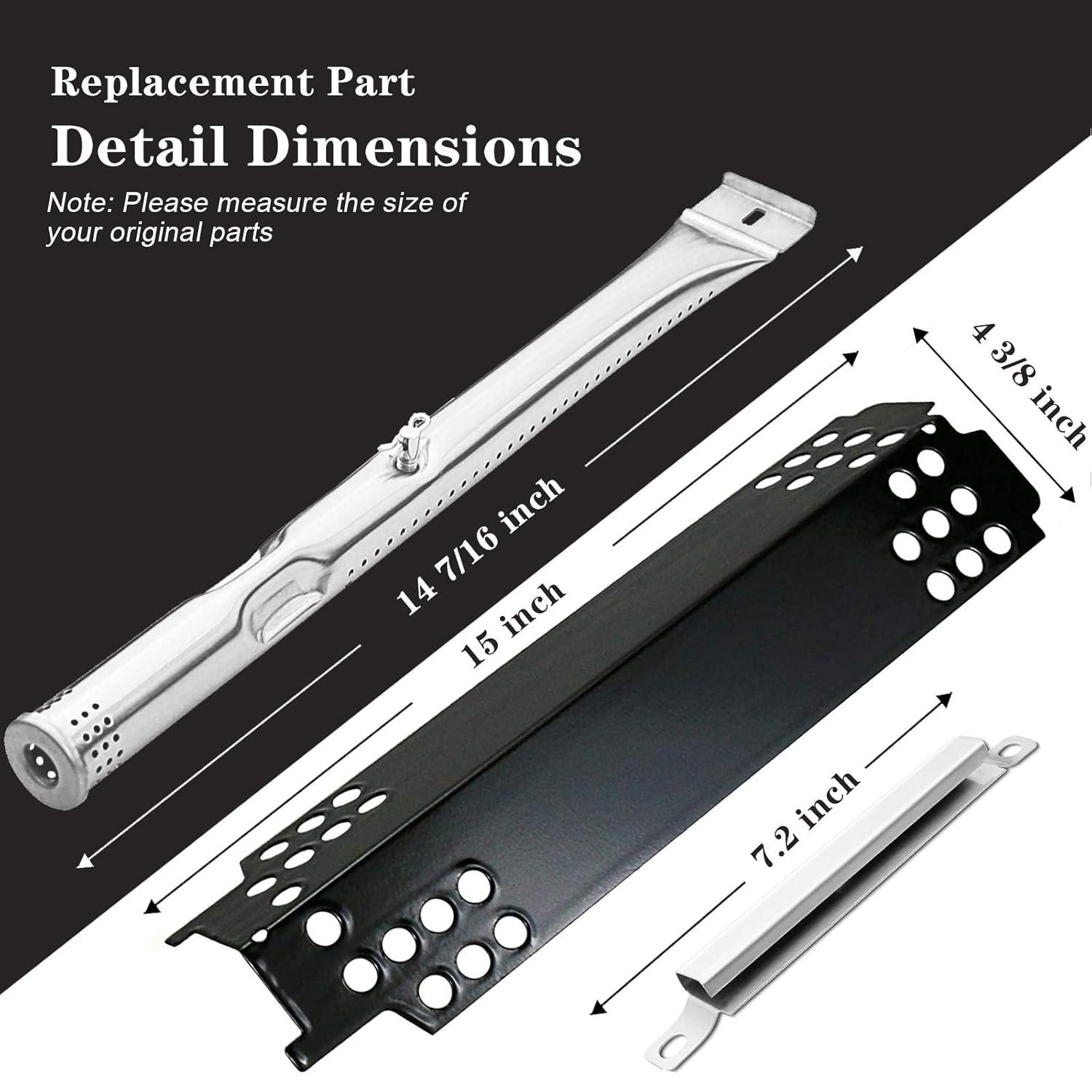 Uniflasy Grill Replacement Parts for Charbroil 463436215, 463439915, 463436214, 463436213, 467300115, 463439914, 463432114 Gas Grills, Heat Plate Shield Grill Burner Carryover Tube Grill Igniter