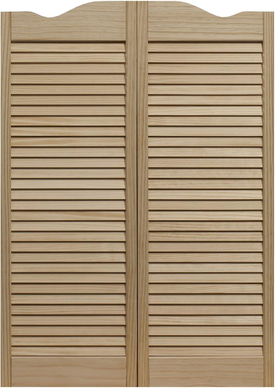 Dixieland 24" x 42" Unfinished Pine Louvered Café Doors