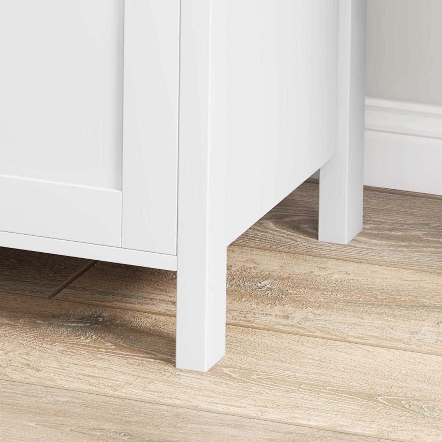 HOMCOM 2 Drawer File Cabinet with Lock, Lateral Filing Cabinet with Keys, Sleek Lines Drawers and Adjustable Hanging Bar for Letter, A4 and Legal Size, White