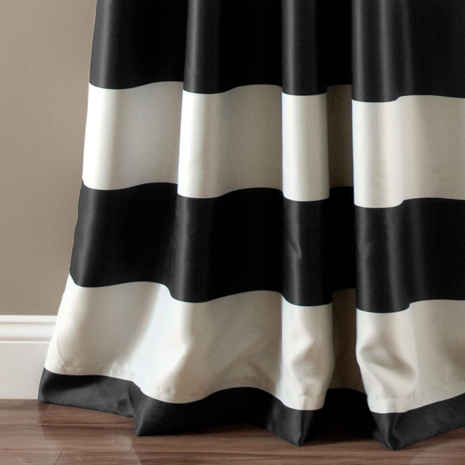 Stripe Polyester Room Darkening Curtain Pair