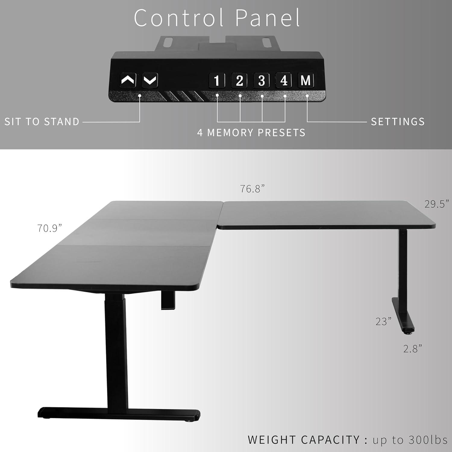 VIVO Electric 77" x 71" Corner Stand Up Desk, 3E7B Series