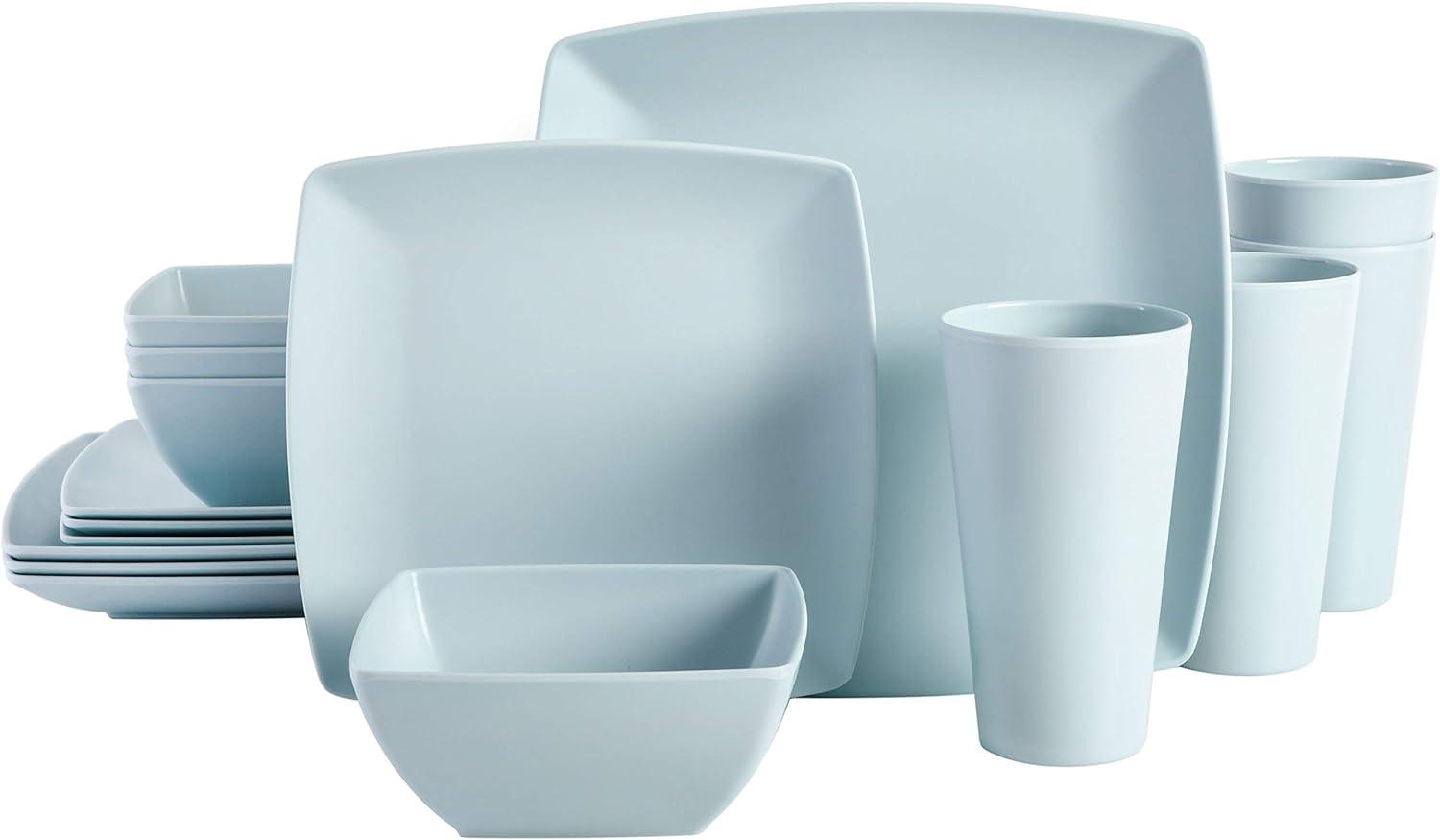 16 Piece Melamine Dinnerware Set, Service for 4