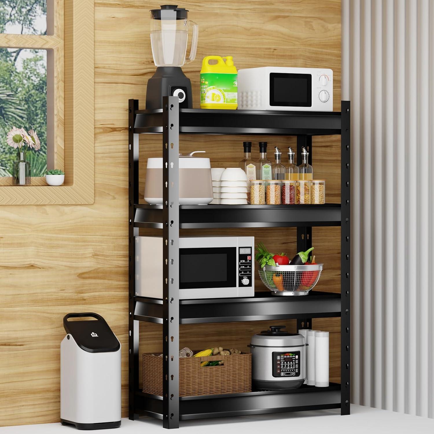 Atlas Shelving 4-Tier 36"x14"x54" Garage Shelving Heavy Duty Loads 6000lbs Dark Gray: Steel, Adjustable & Fixed Shelves