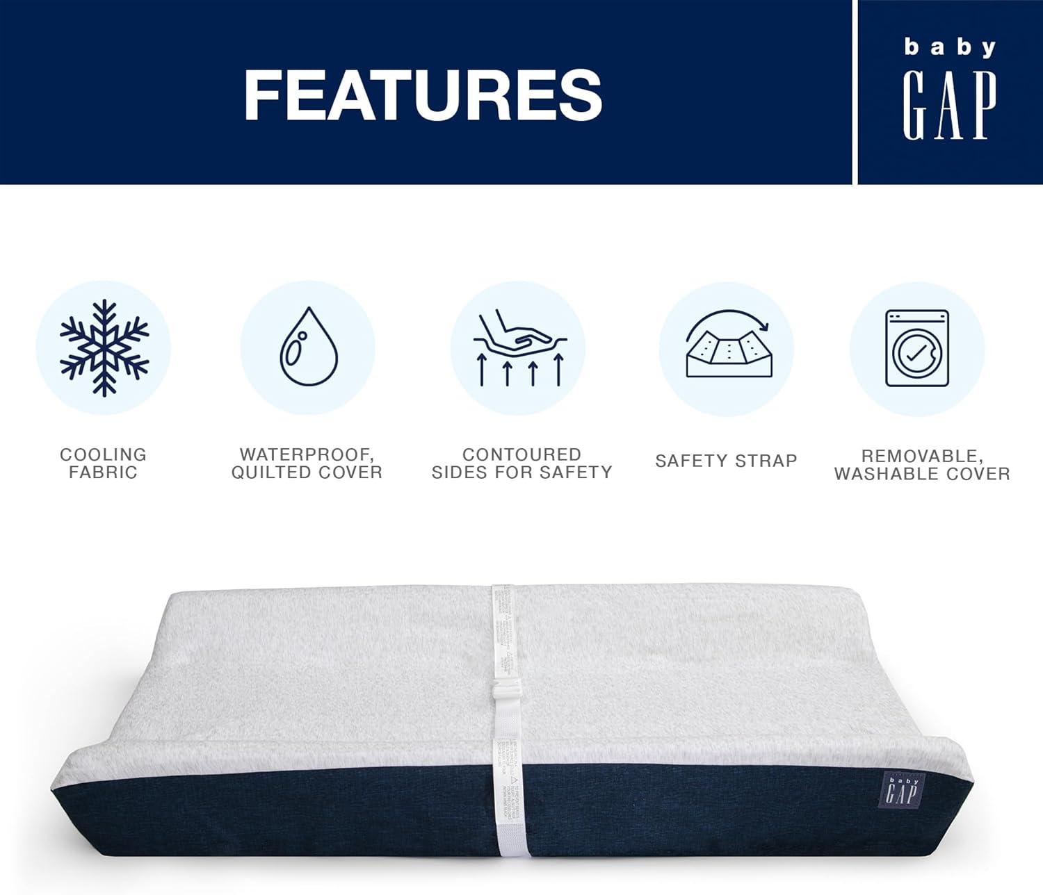 babyGap by Delta Children Contoured Changing Pad - Navy