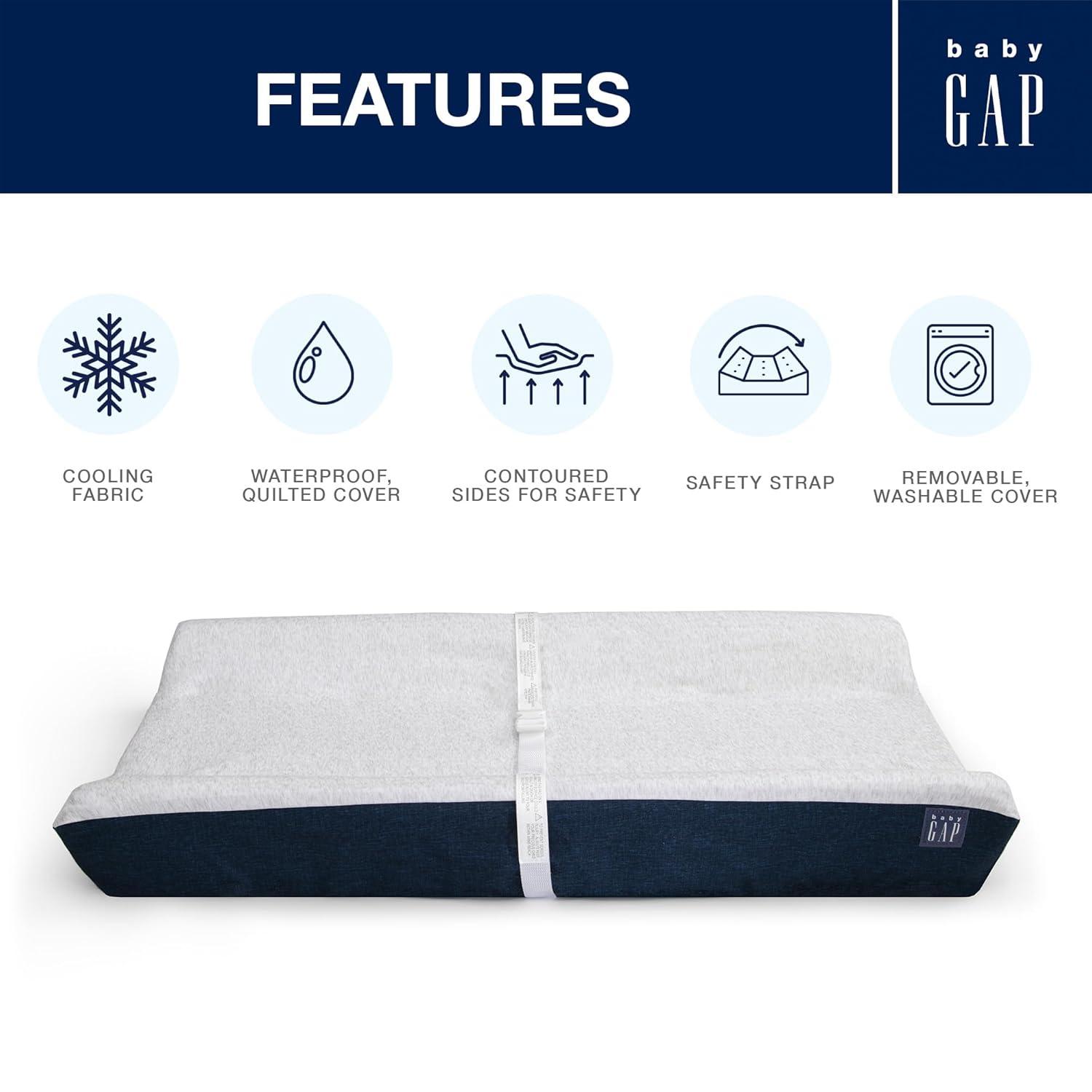 babyGap by Delta Children Contoured Changing Pad - Navy