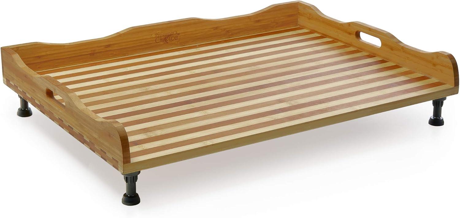 Bamboo Rectangular Chopping Block with Handles and Legs