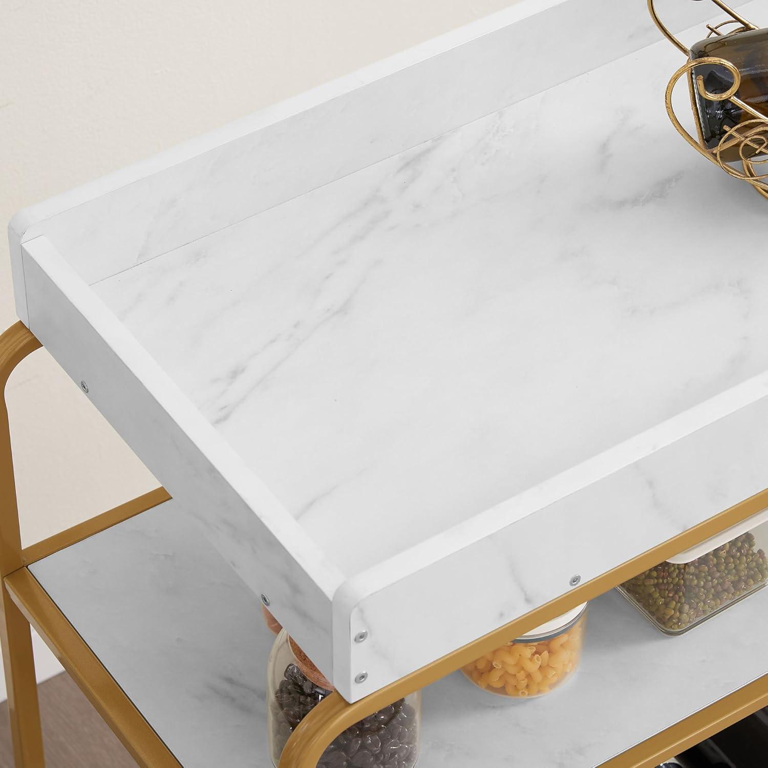 JRHRXXY 6-Tier Bar Cart , Carro de Vino con Botellero y Portavasos, Carro para Servir en Casa para Comedor