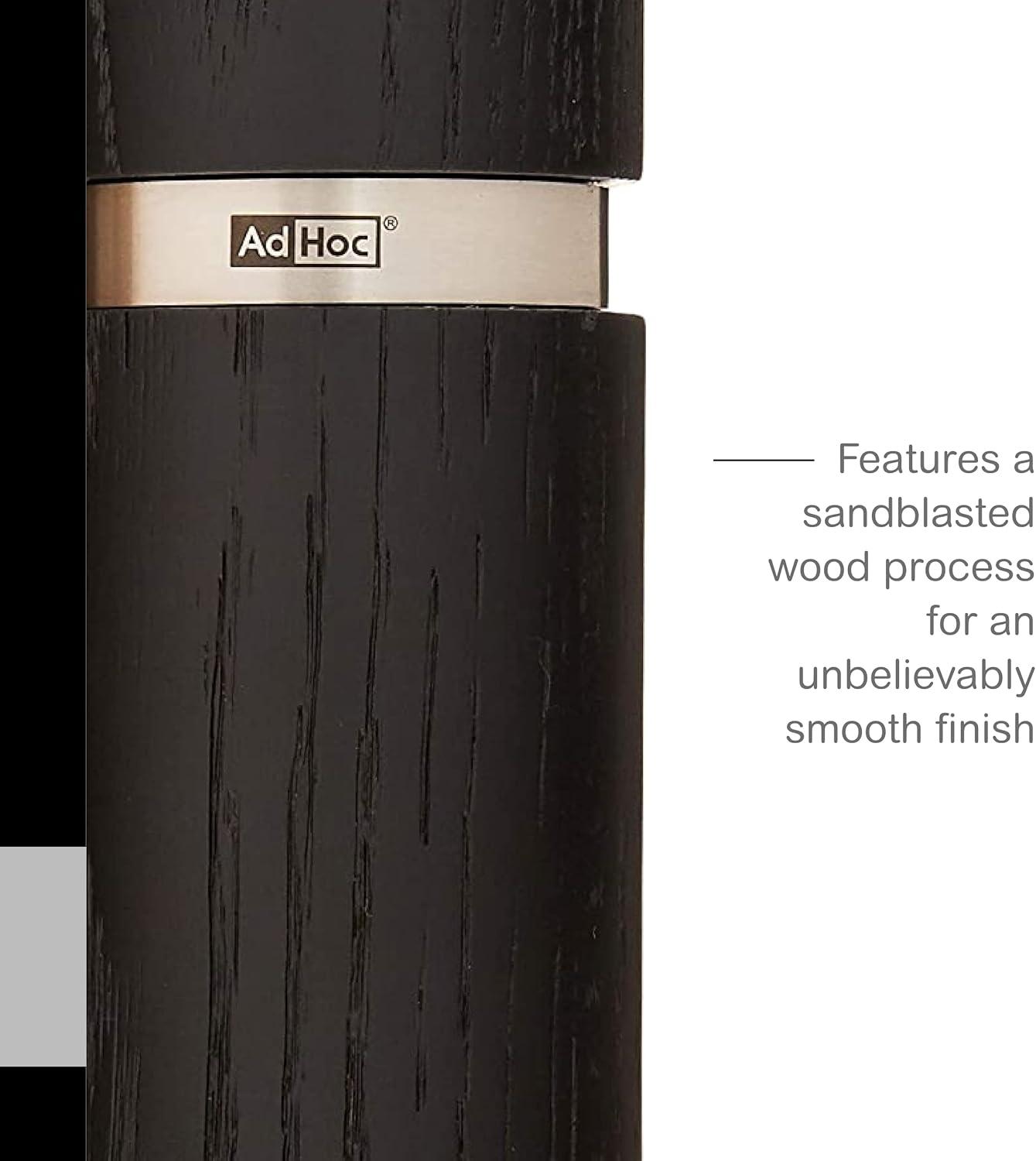 AdHoc Textura Salt & Pepper Mill Gift Set with Ceracut, Black and Tan 5.5"