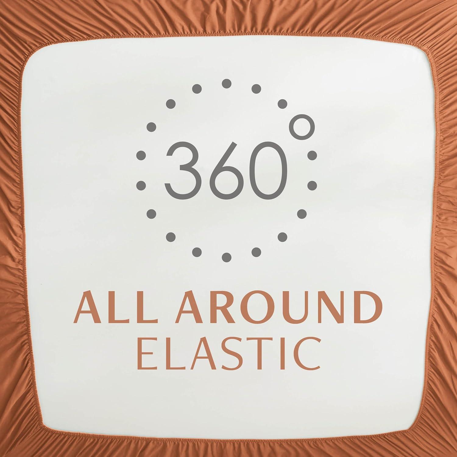 Terracotta Queen Size Cotton Microfiber Fitted Sheet