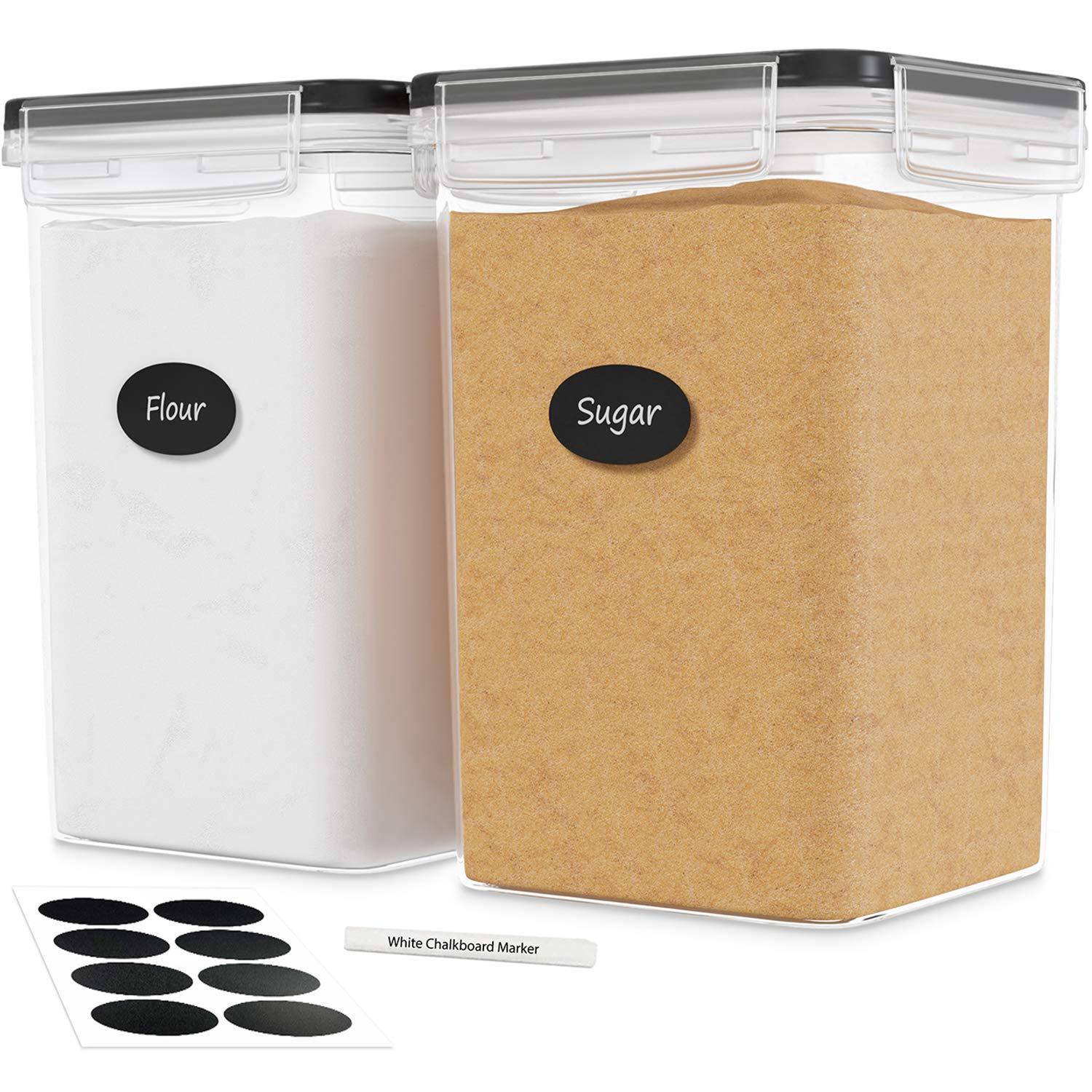 DWËLLZA KITCHEN Food Storage Container Including Labels and a Marker (Set of 2)