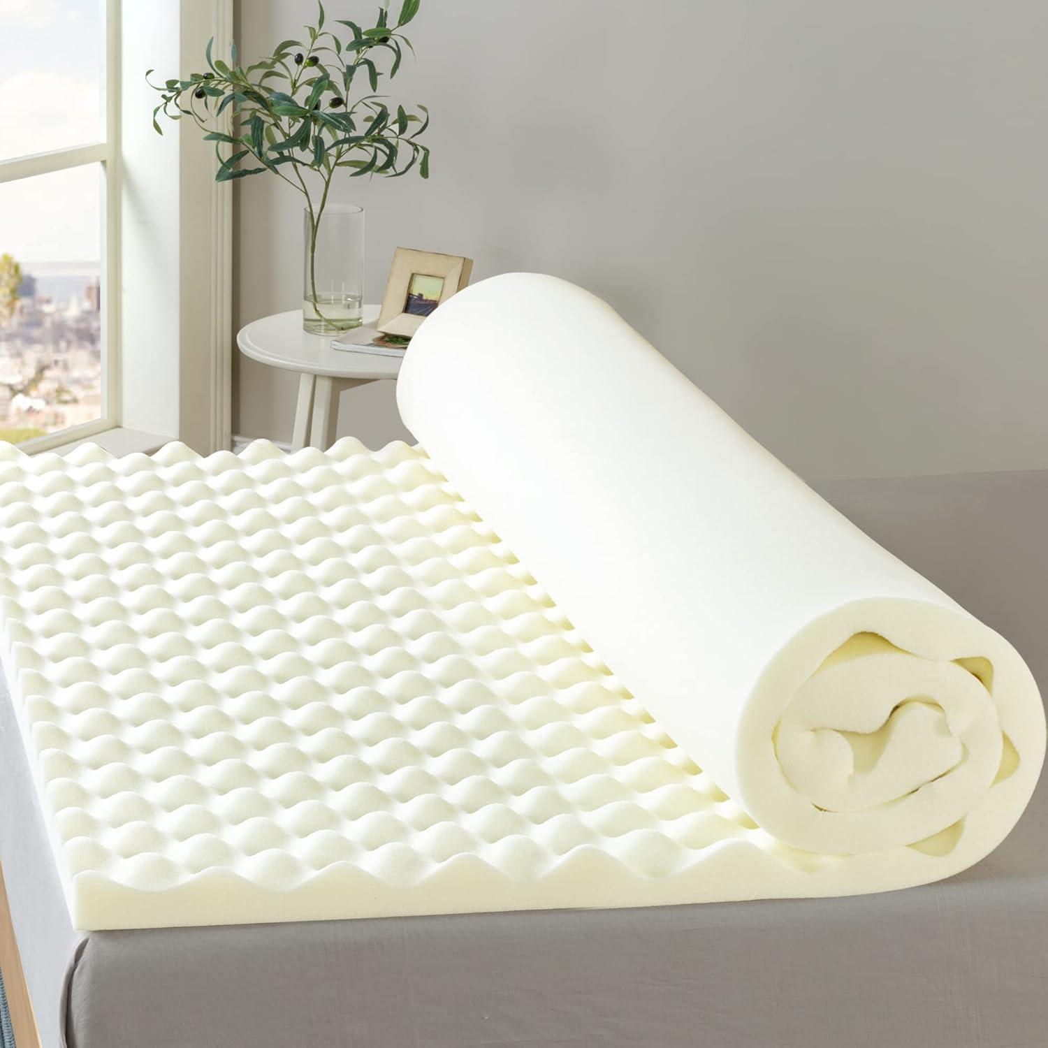 Full Size White Copper Infused Memory Foam Mattress Topper