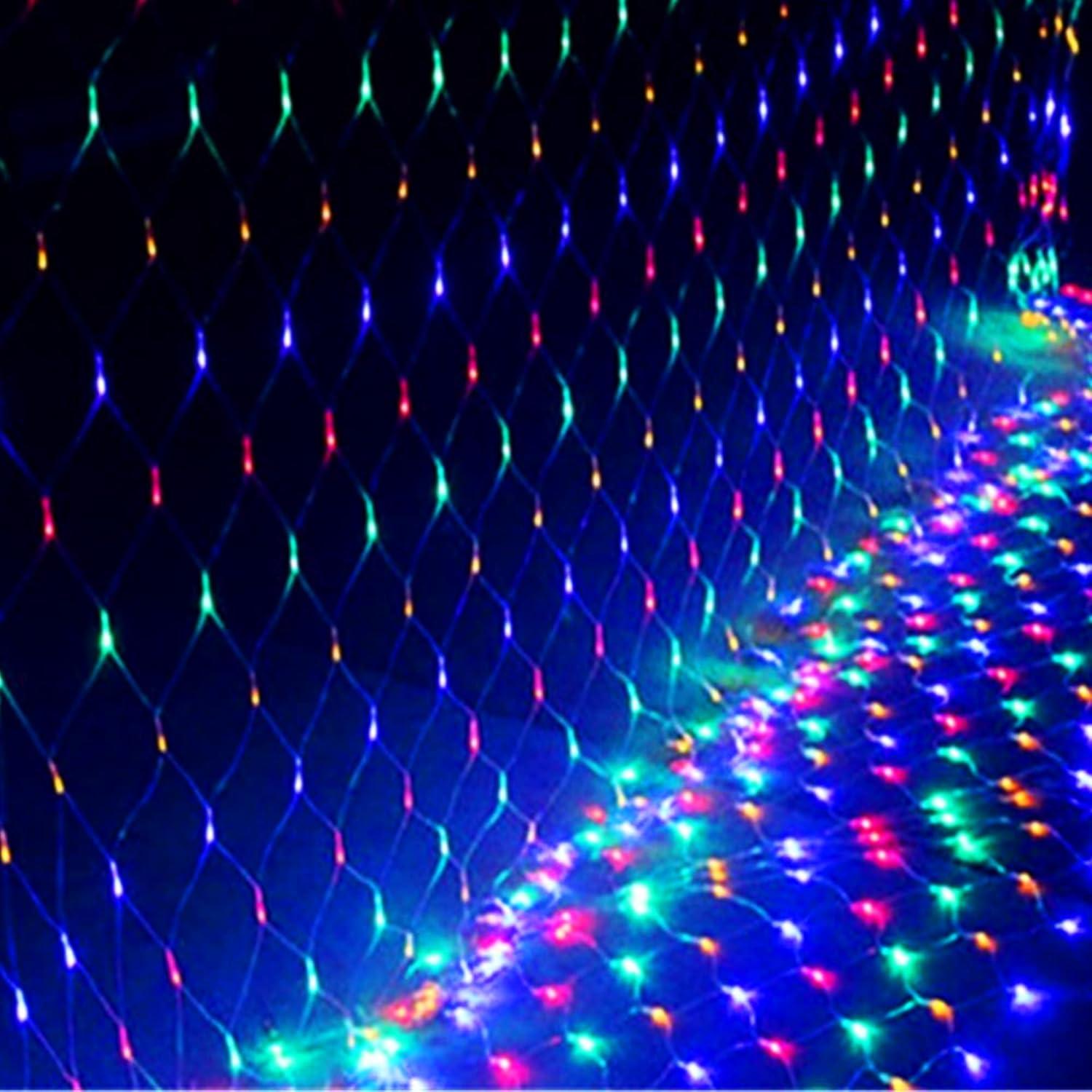Dazzle Bright Christmas 200 LED Net Lights, 9.8 FT x 6.6 FT Connectable Mesh Lights with 8 Lighting Modes, Christmas Decorations for Indoor Outdoor Bush Yard Garden Decor (Multi-Colored)