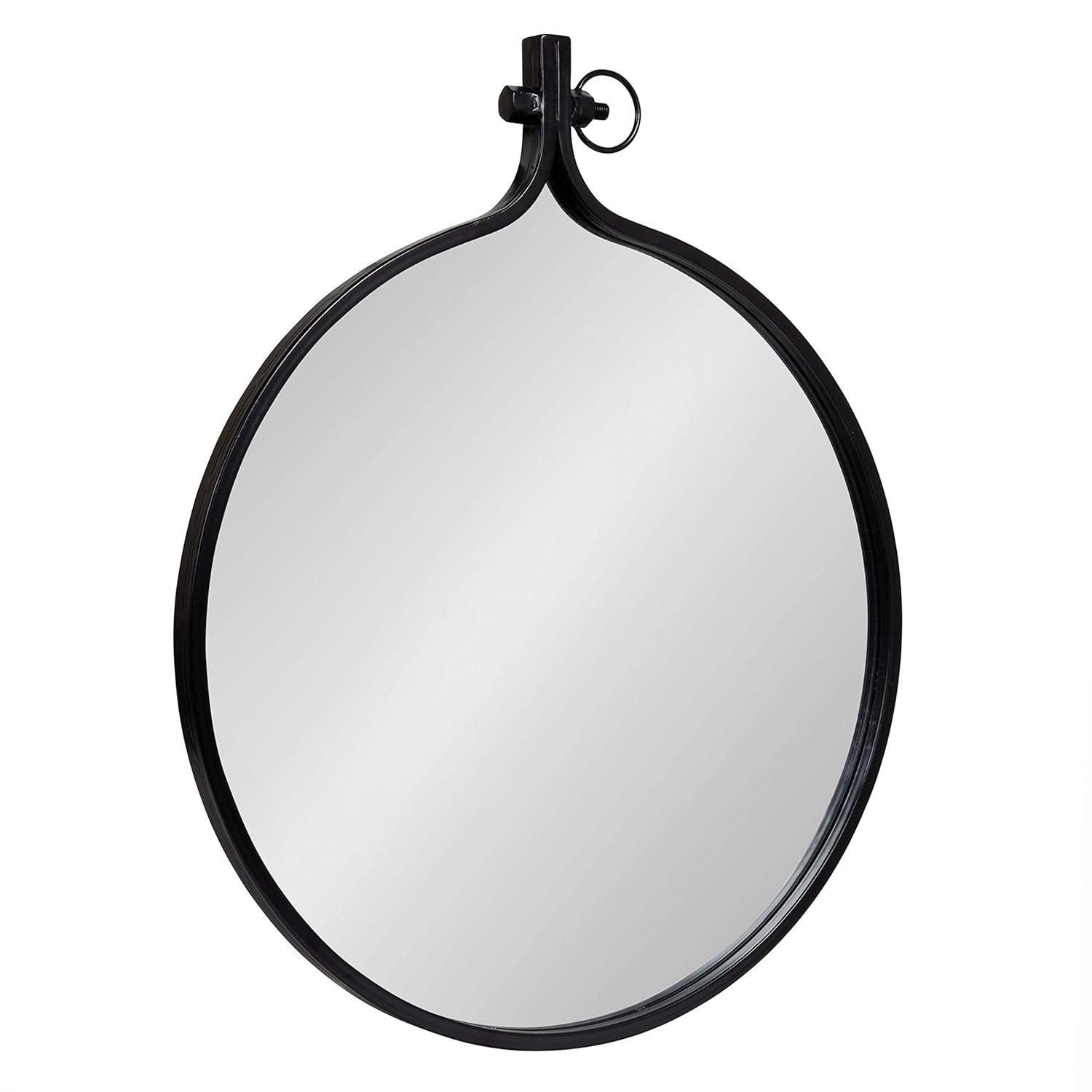 24" x 28" Yitro Metal Framed Wall Mirror Bronze - Kate and Laurel: Round, Oil Rubbed, Hanging Decor