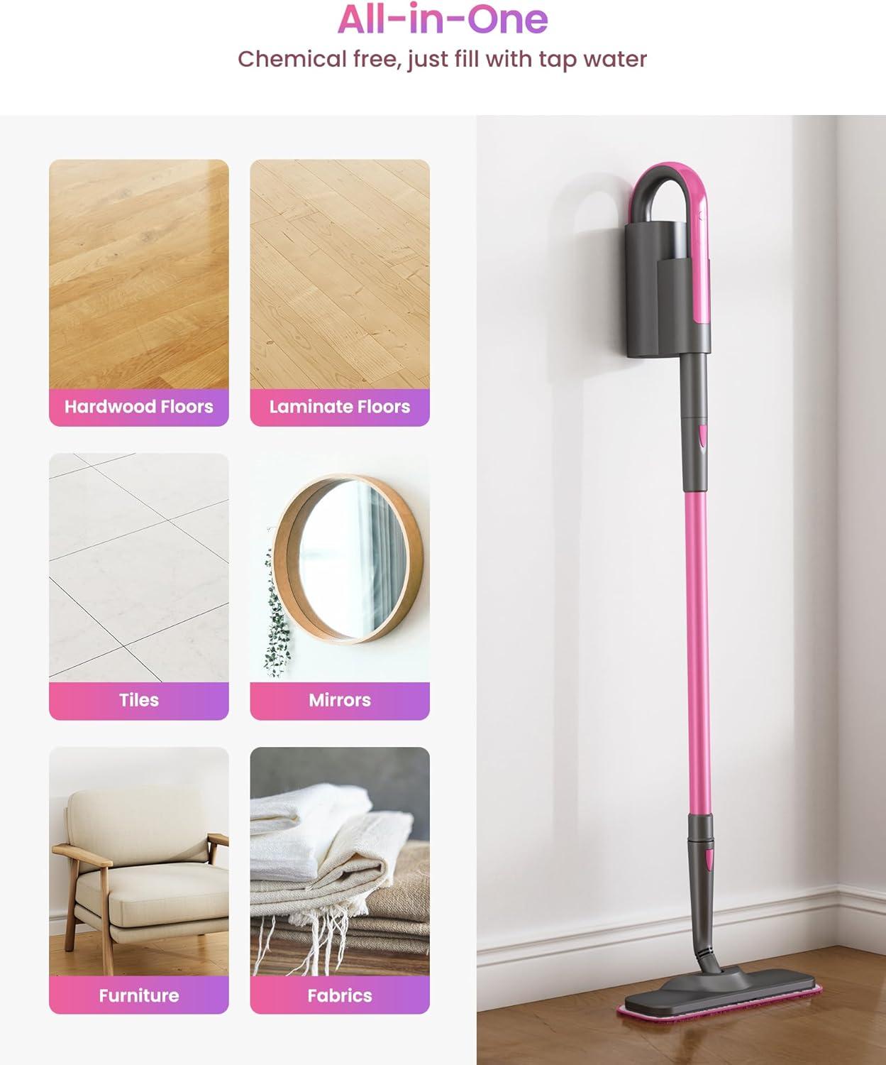 schenley SLFCSM064 Steam Mop and Detachable Handheld Steamer with 7-in-1 Accessories and Washable Microfiber Pads
