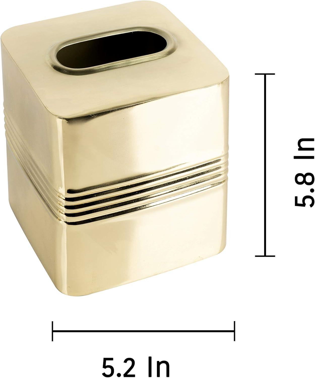 Jewel Bath Boutique Tissue Box Cover - Nu Steel