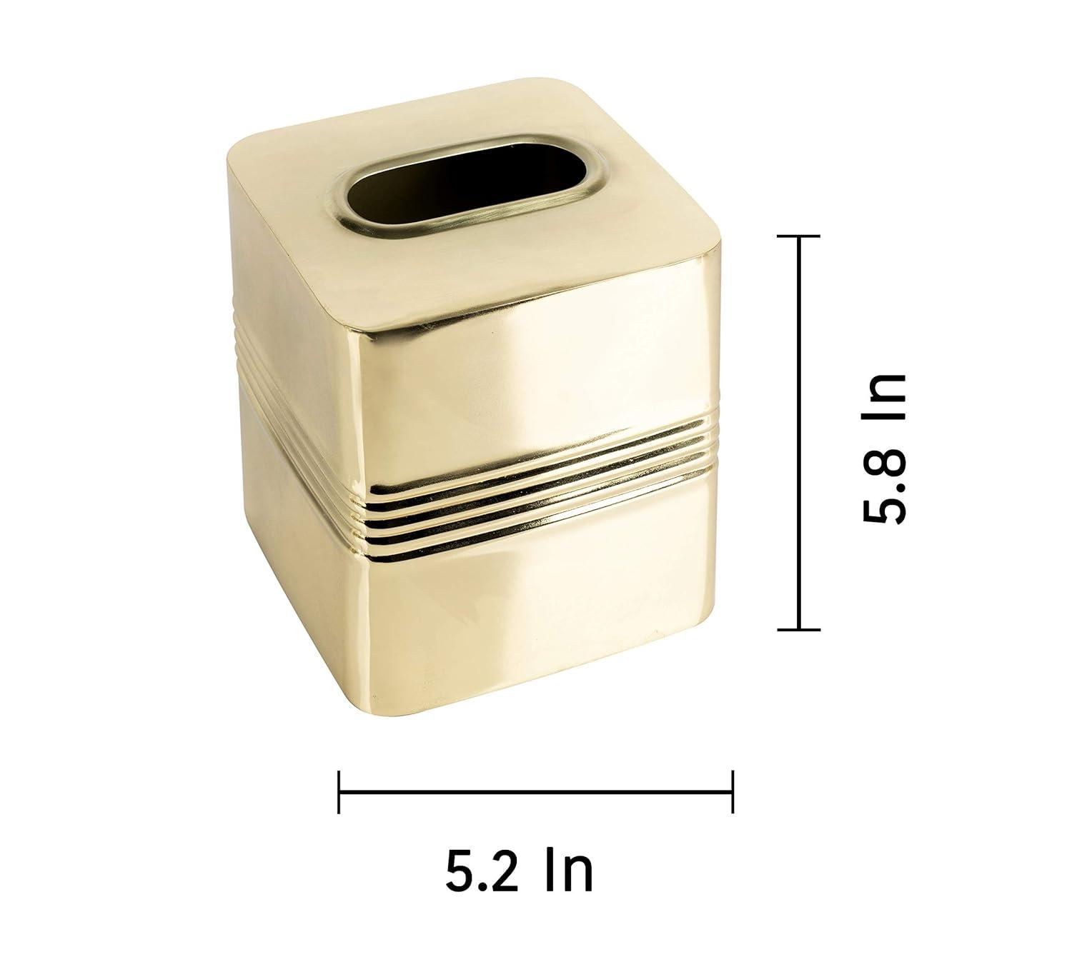 Jewel Bath Boutique Tissue Box Cover - Nu Steel