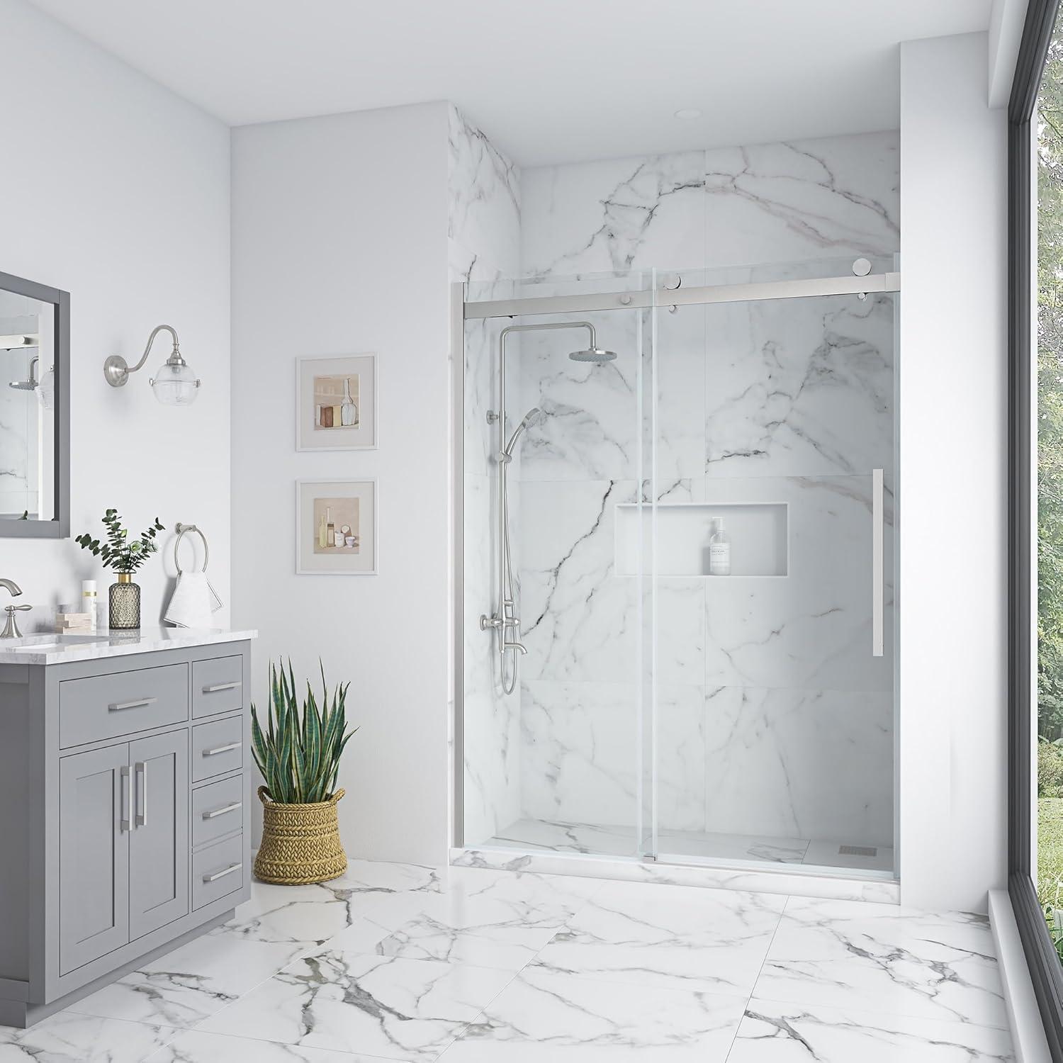 OVE Decors Bel Soft Close 60" x 78" Frameless Sliding Soft Close Shower Door