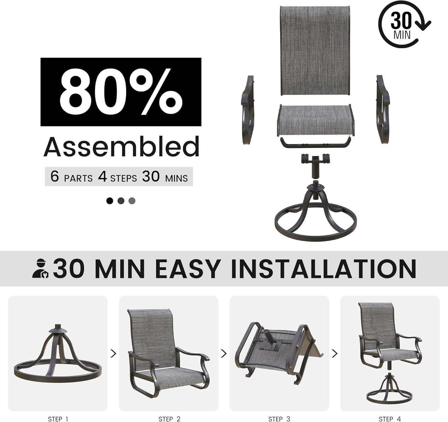Joclynn Swivel Patio Dining Armchair