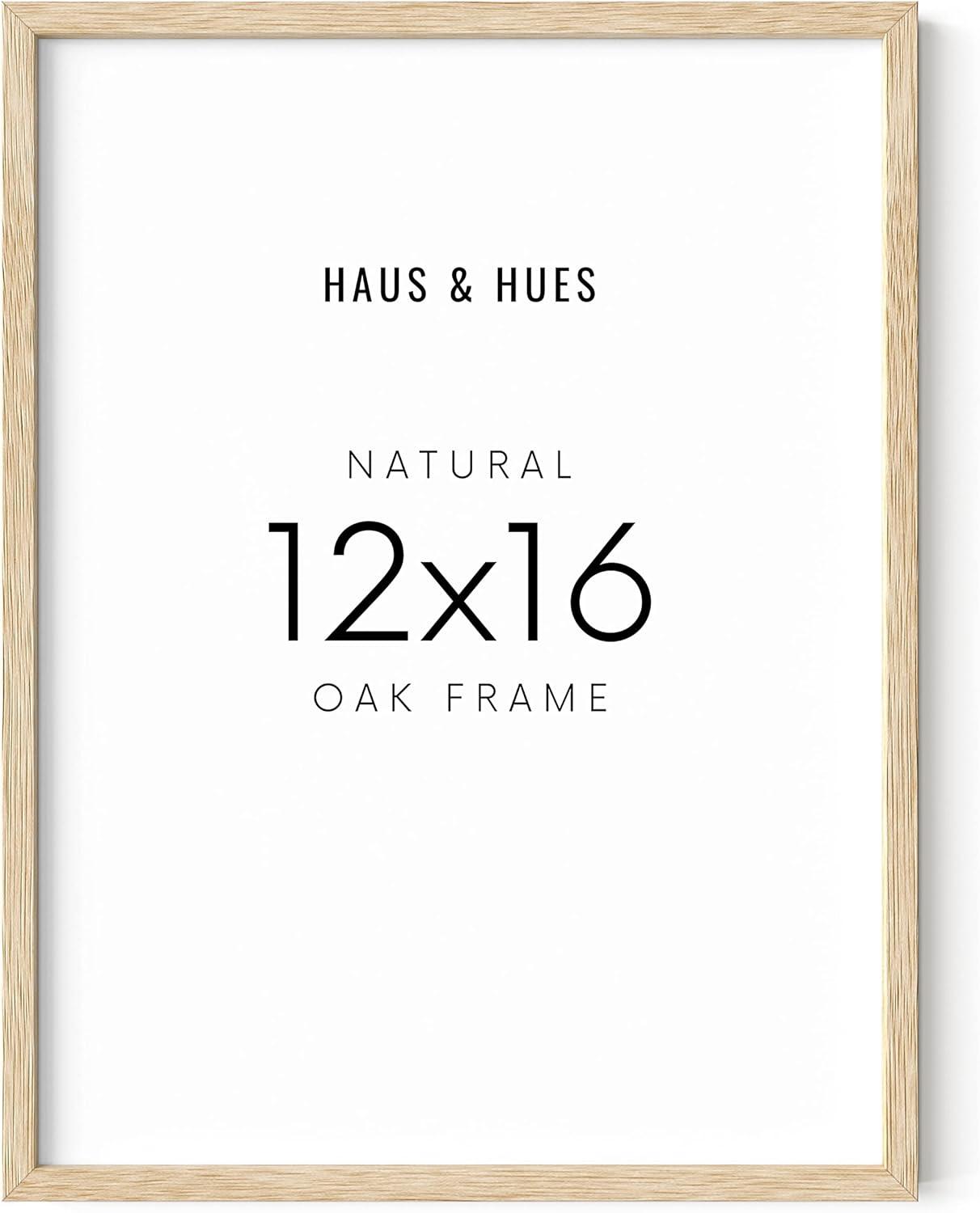 Haus and Hues 12"x16" Beige Oak Wood Frames Set of 1 - 12x16 Poster Frames Frame for Wall Art, Frame For Poster, 12 x 16 Frame Wood, Art Frames 12x16 Matted Frame, Wood Poster Frame 12 x 16