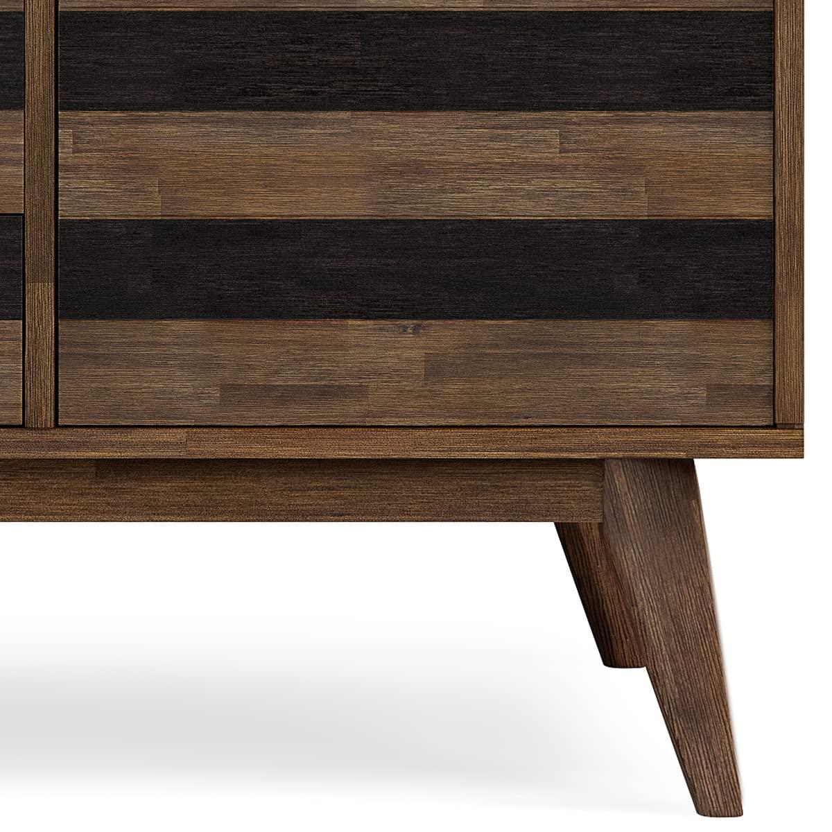 Simpli Home Clarkson 60"W Solid Acacia Mid-Century 2-Door Sideboard Buffet with 3 Drawers