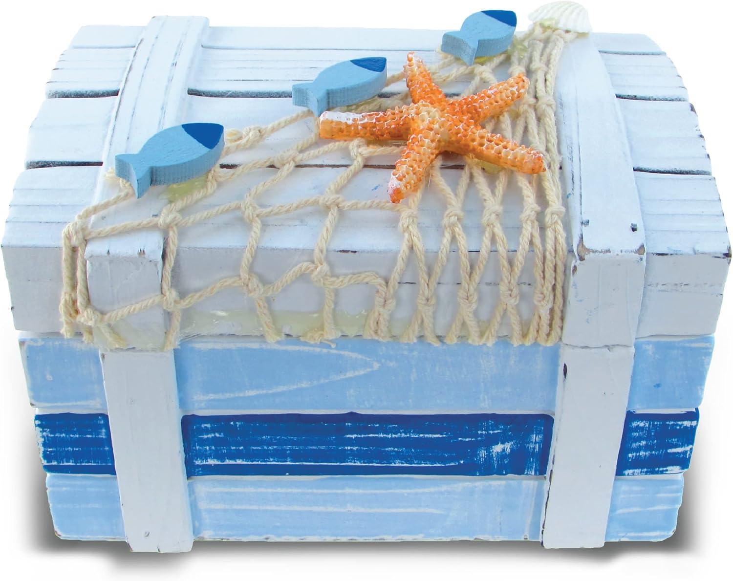 Puzzled Wooden Ocean Breeze Beach with Orange Starfish, 5 inch