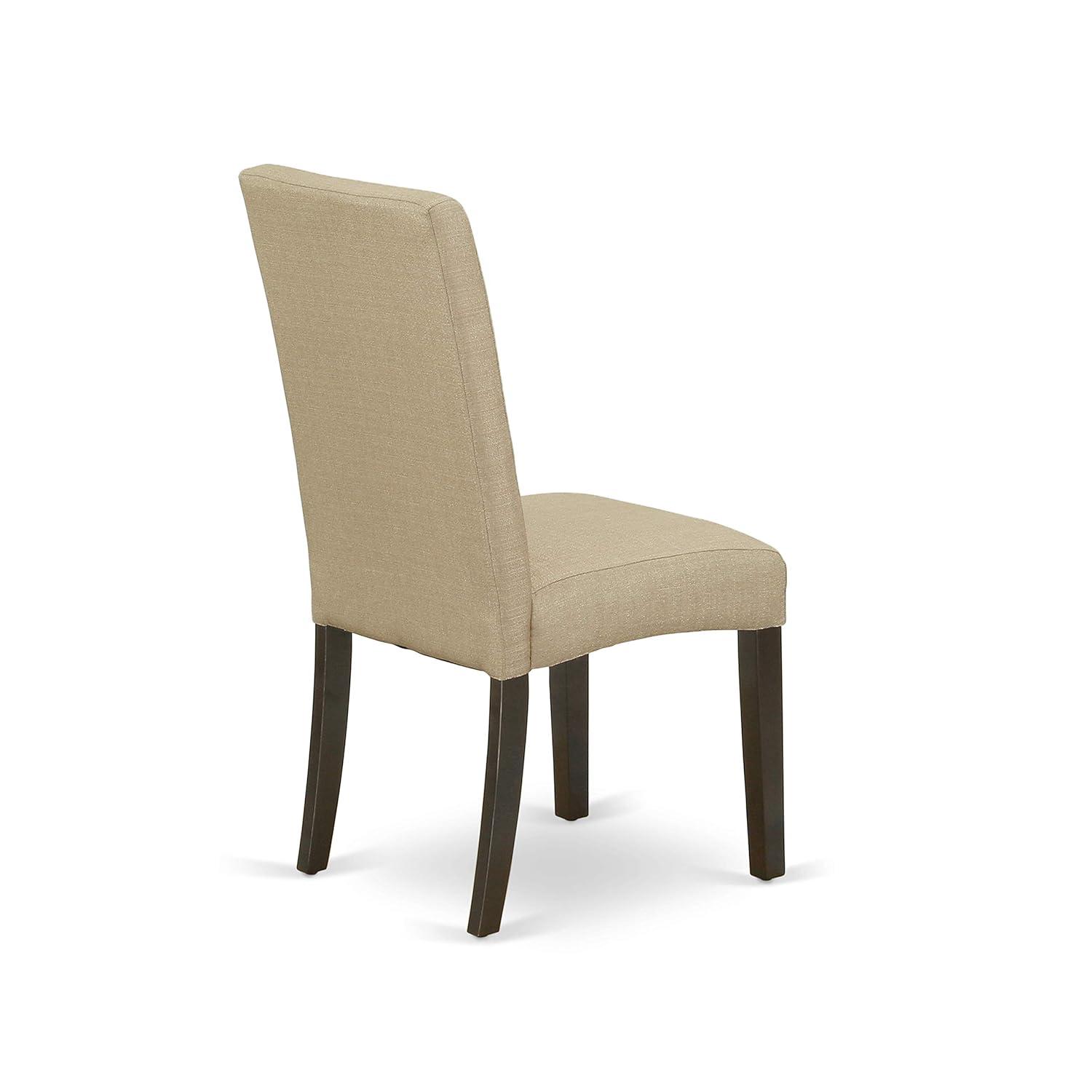 East West Furniture Driscol 39" Fabric Dining Chairs in Cappuccino (Set of 2)