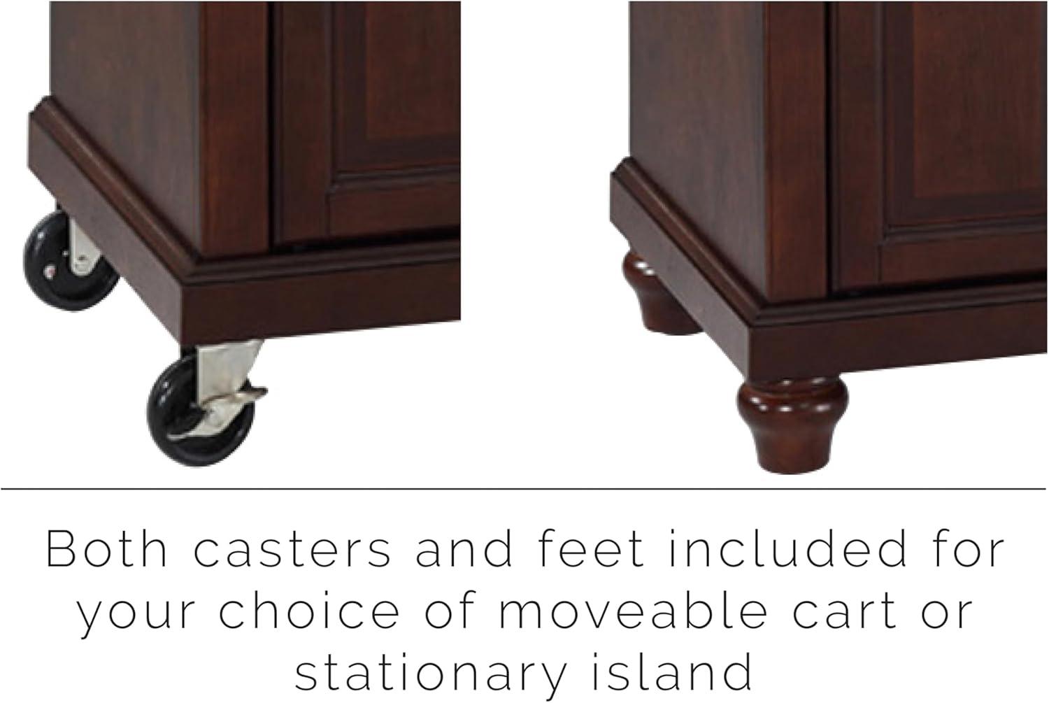 Crosley Furniture Cambridge Wood Kitchen Island in Mahogany/Gray