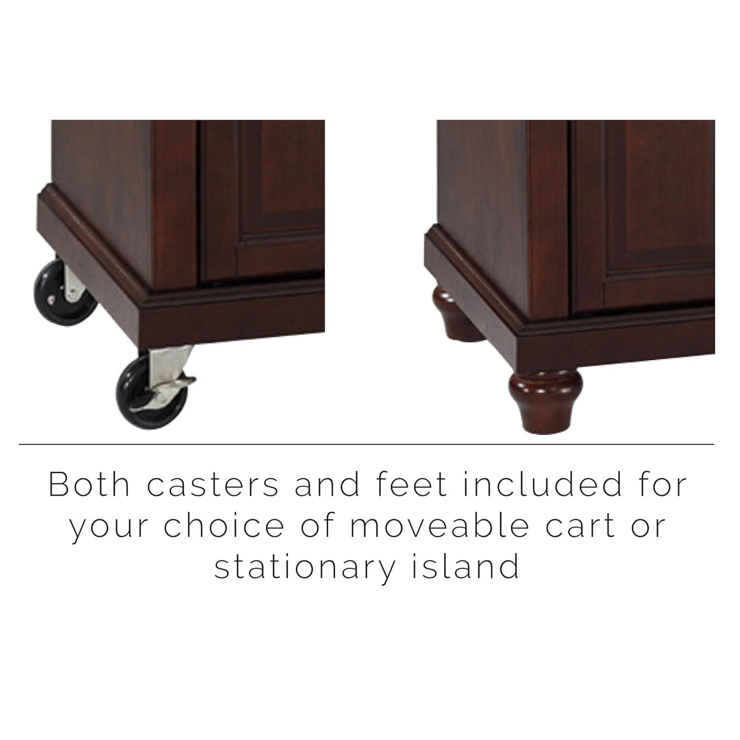 Crosley Furniture Cambridge Wood Kitchen Island in Mahogany/Gray