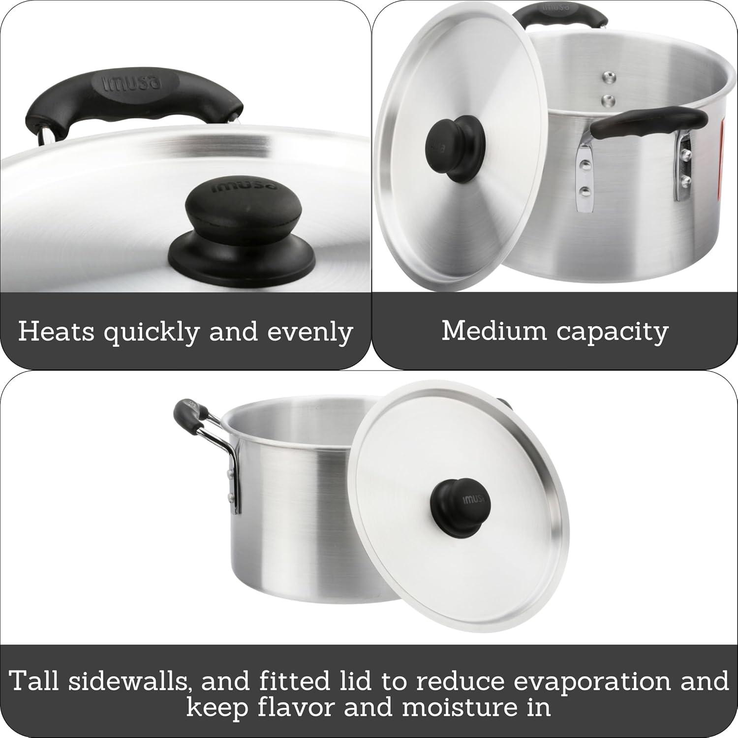 Imusa 8Qt Aluminum Stock Pot with Lid