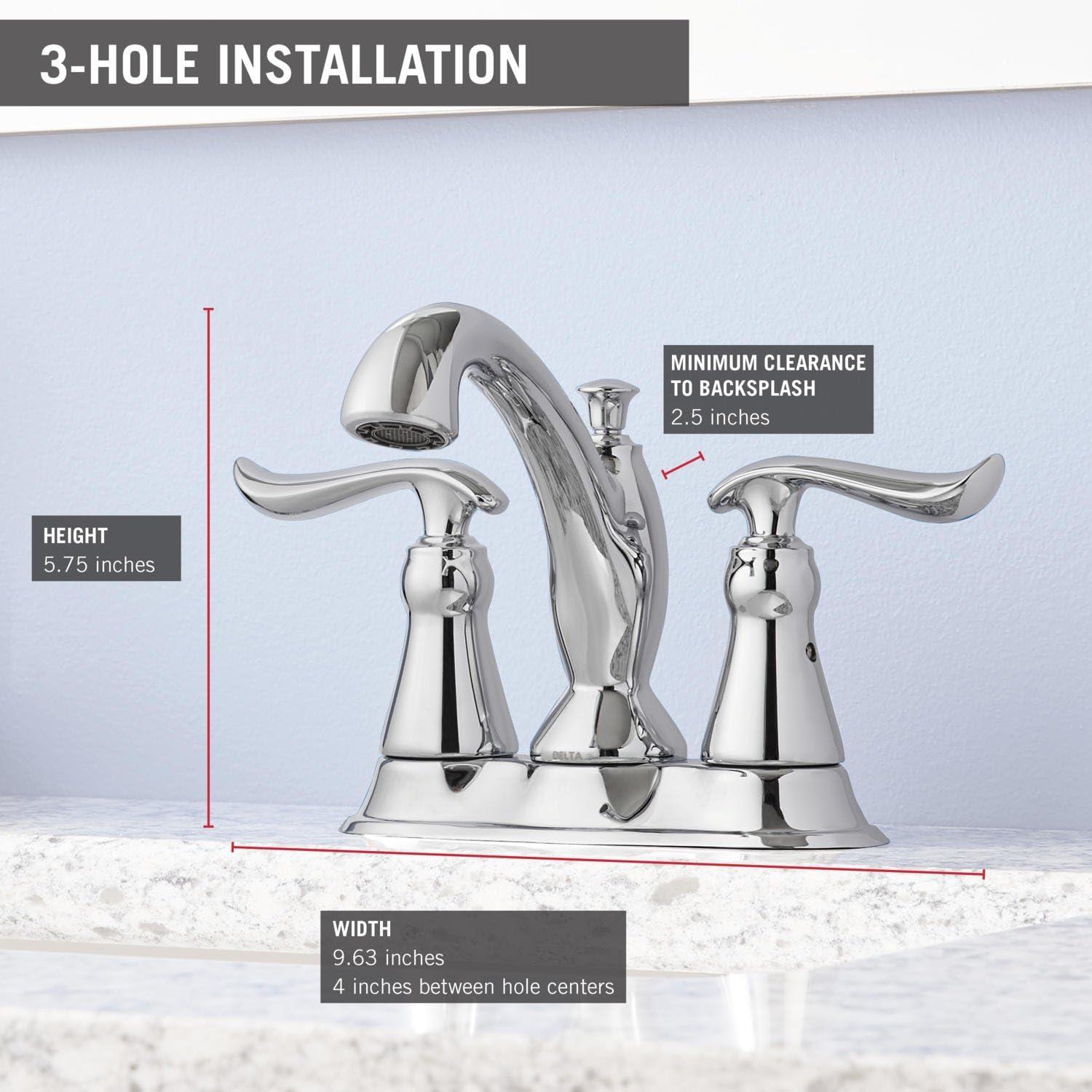 Linden Centerset Bathroom Faucet with Drain Assembly, 2-handle Bathroom Sink Faucet