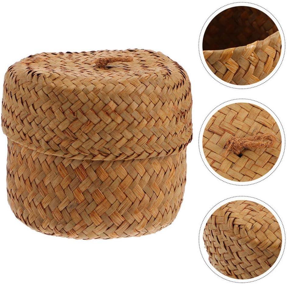 2 Pcs Sea Small Basket with Lid Flower Box Woven Gift Practical