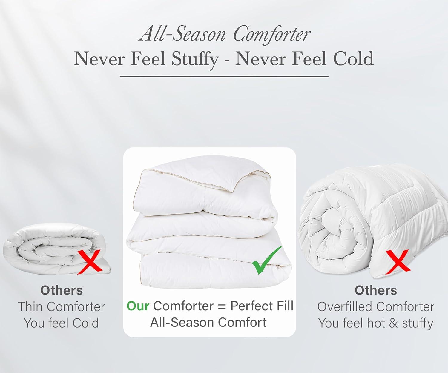 Luxury White Cotton Full Down Comforter