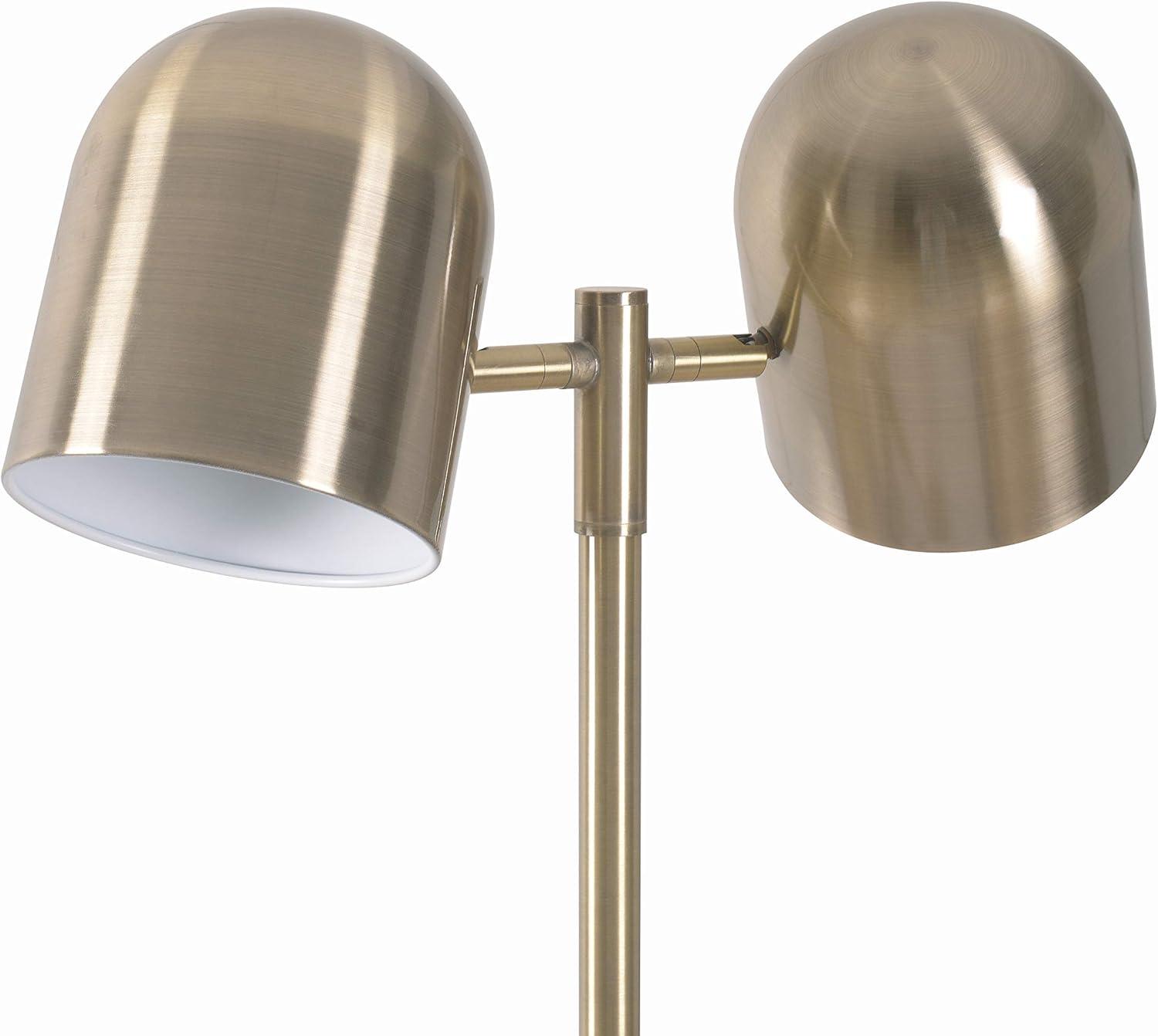 Kenroy Home 33171AB Alden Floor Lamp with Antique Brass Finish, Modern Style, 57.125" Height, 17.625" Width, 9.875" Depth